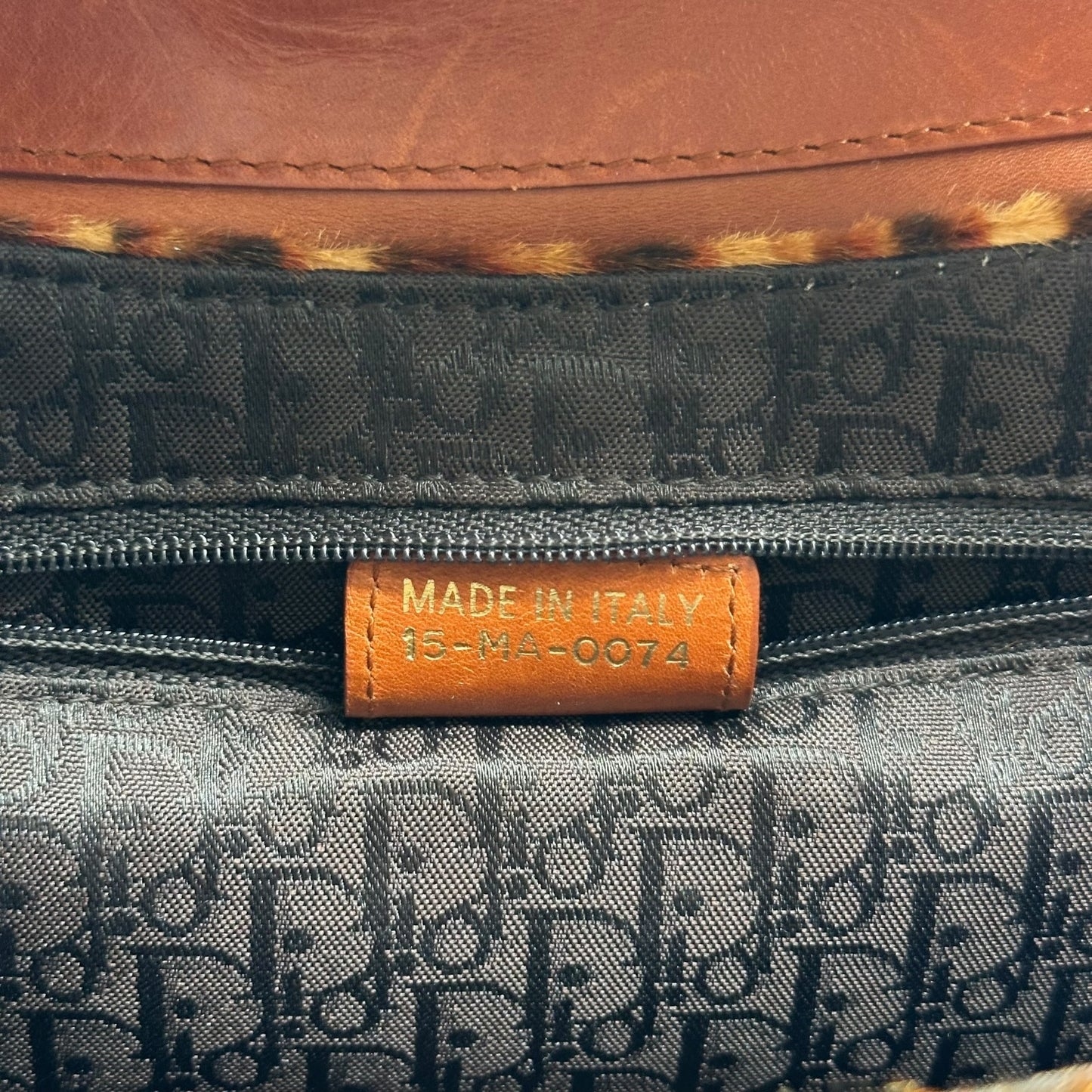 Christian Dior Leopard Print Ponyhair Columbus Bag