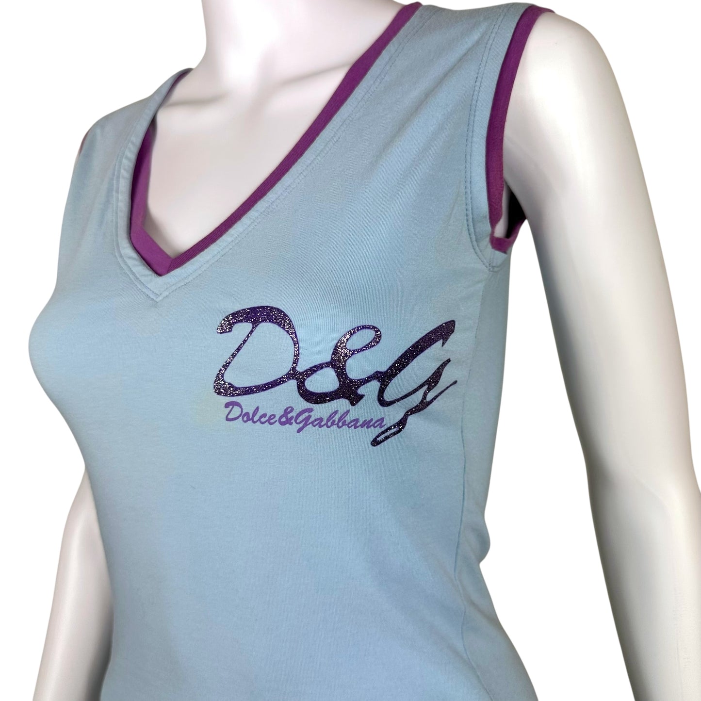 D&G Dolce & Gabbana Blue Logo Tank