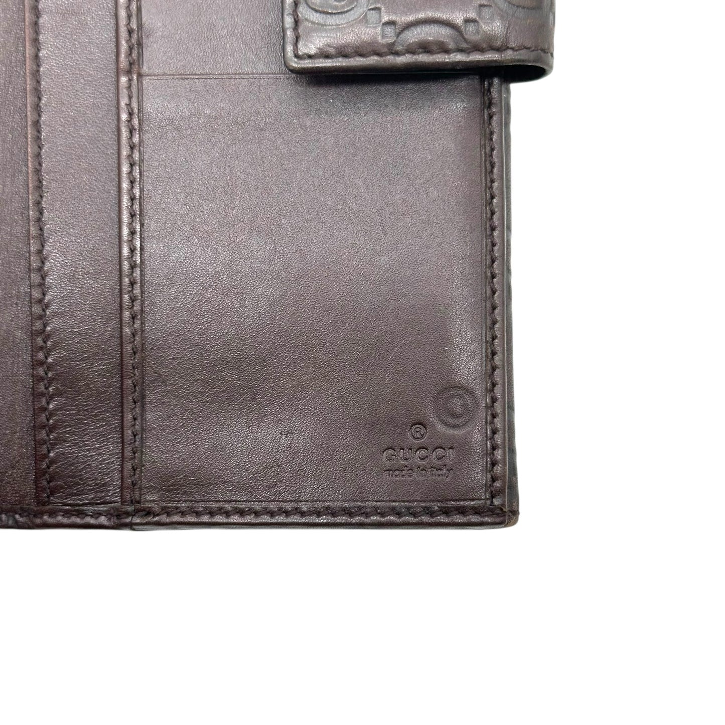 Gucci Brown Guccissima Embossed Monogram Long Wallet - Outfit Repeater