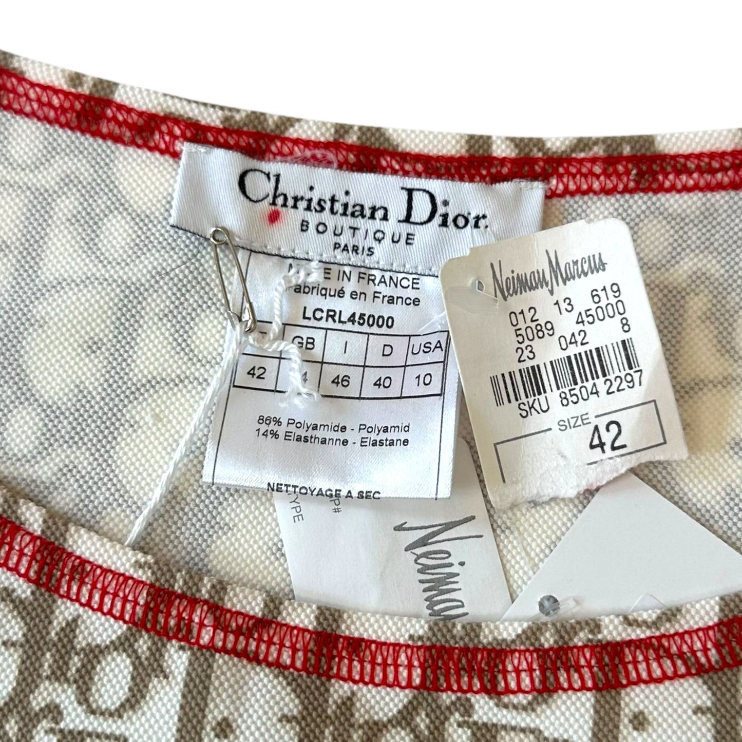 Christian Dior White & Brown Trotter Monogram T-Shirt NEW