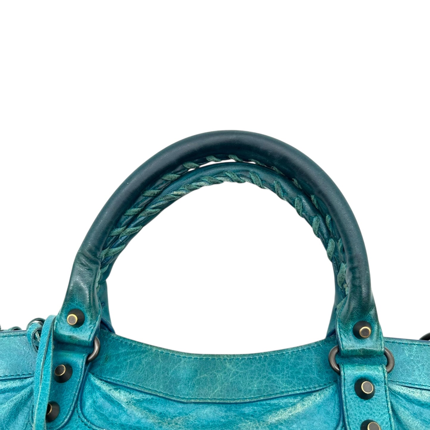 Balenciaga Teal Blue Leather First City Bag