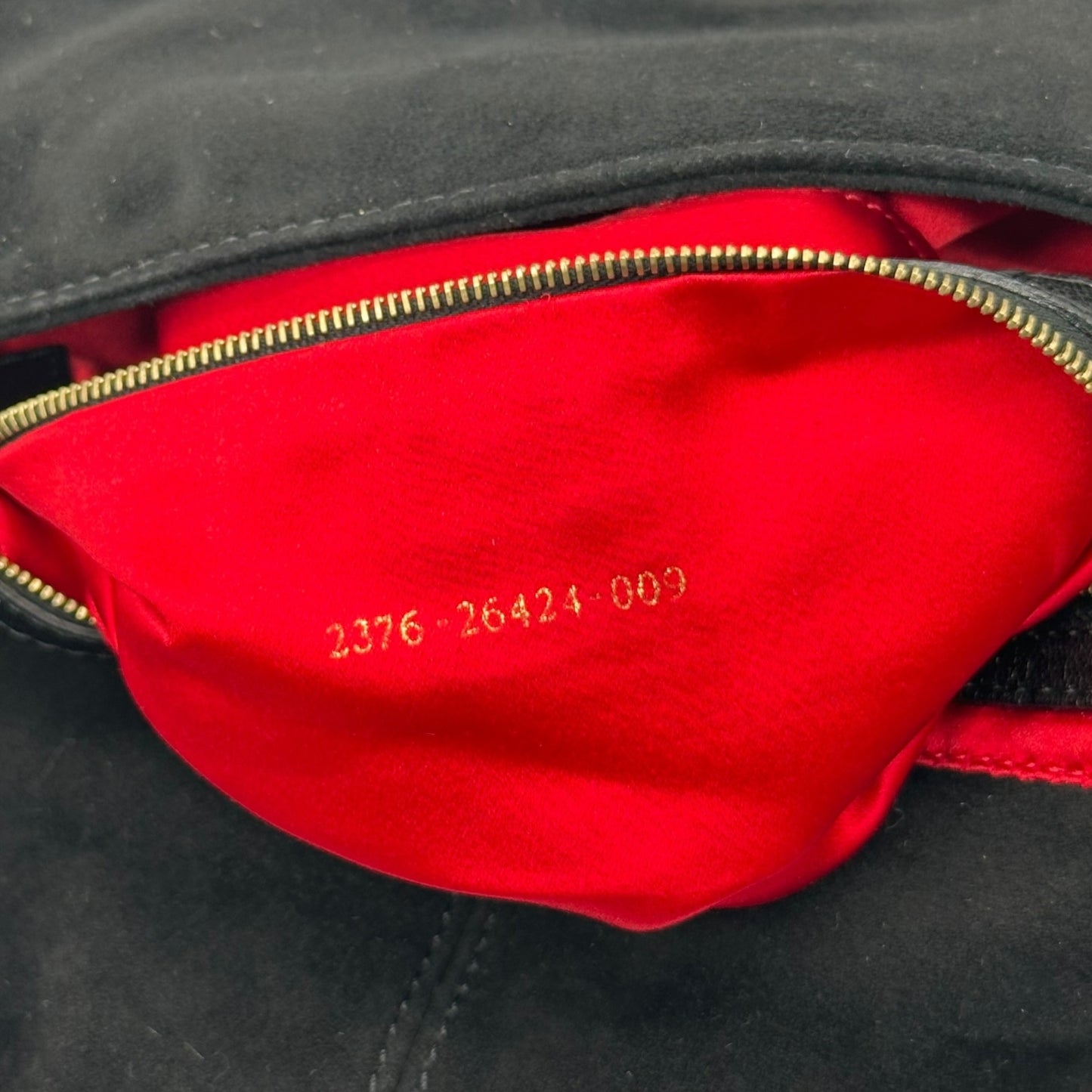 Fendi Black Suede & Gold Hardware Baguette Bag