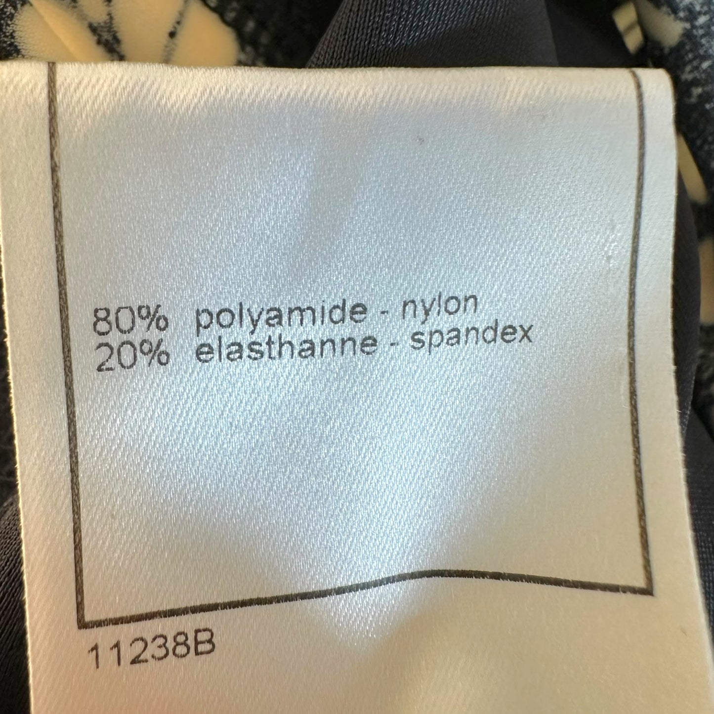 Chanel Spring 2001 Navy Blue & Ivory Clover & Logo Print Mini Halter Dress