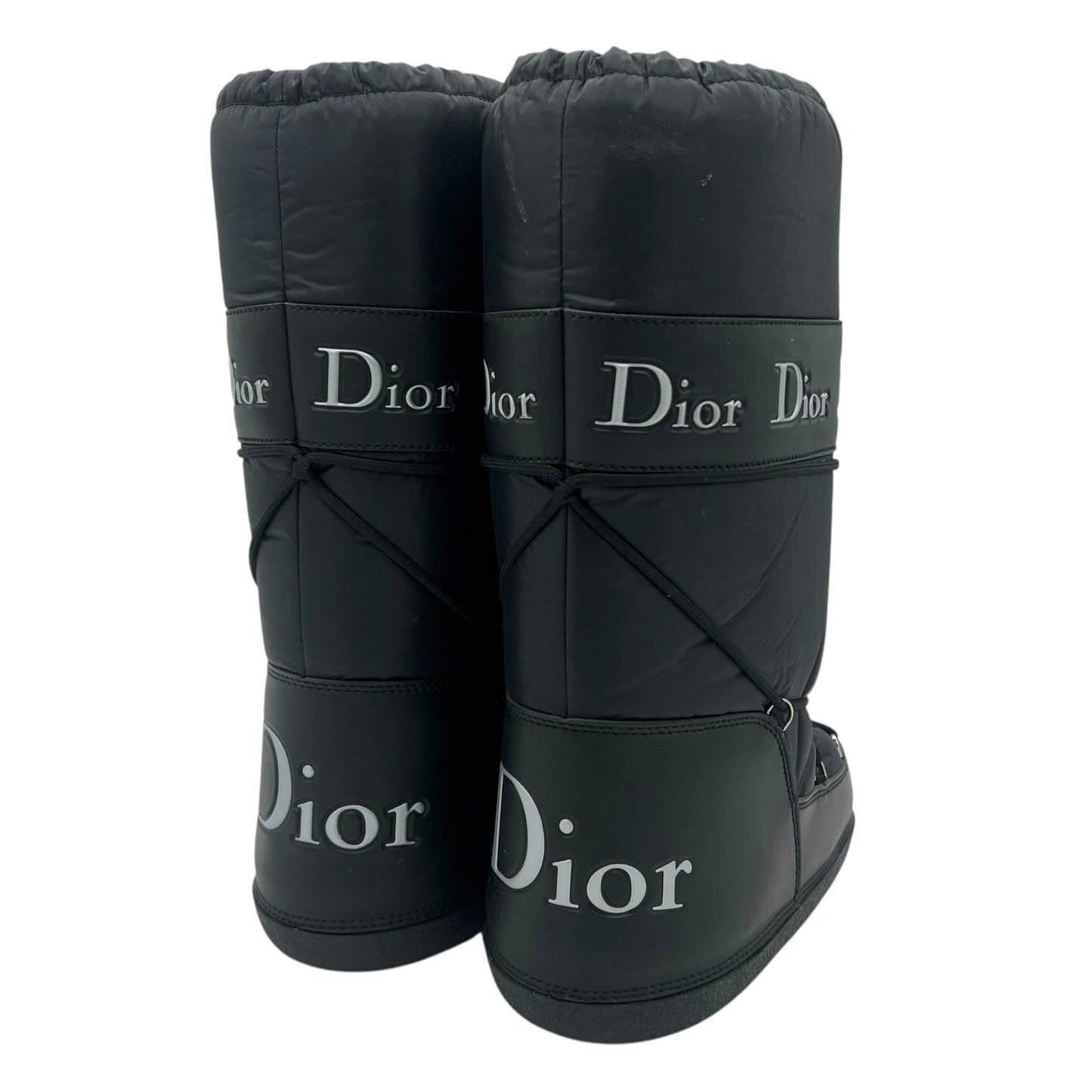 Christian Dior Black Logo Moon Boots