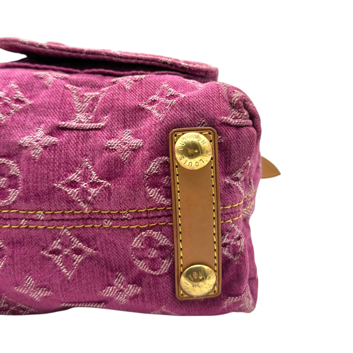 Louis Vuitton Pink Denim Monogram Baggy PM Bag
