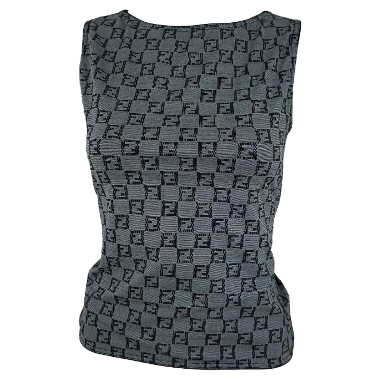 Fendi Gray Zucchino Monogram Tank Top