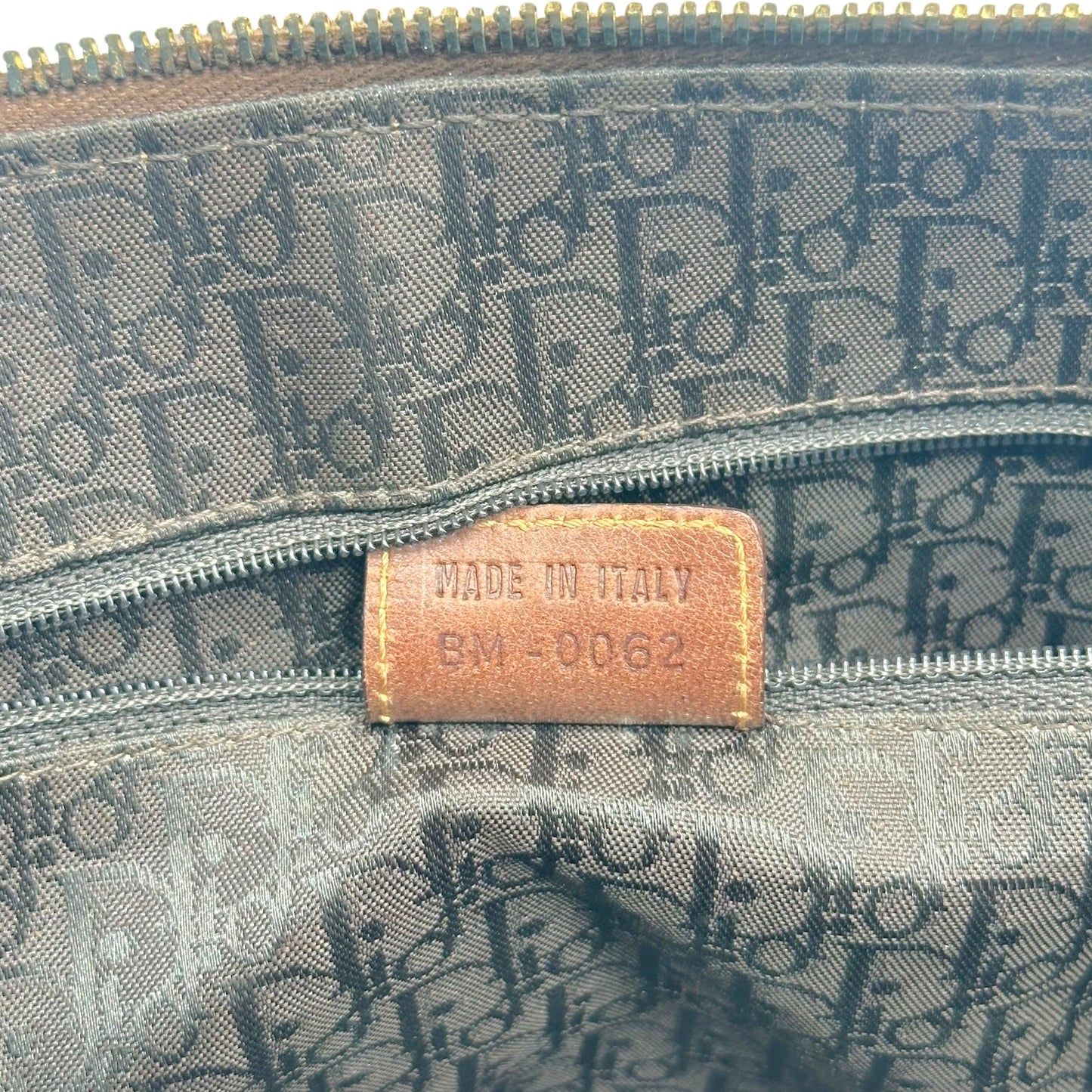 Christian Dior Denim Brown Leather Handbag