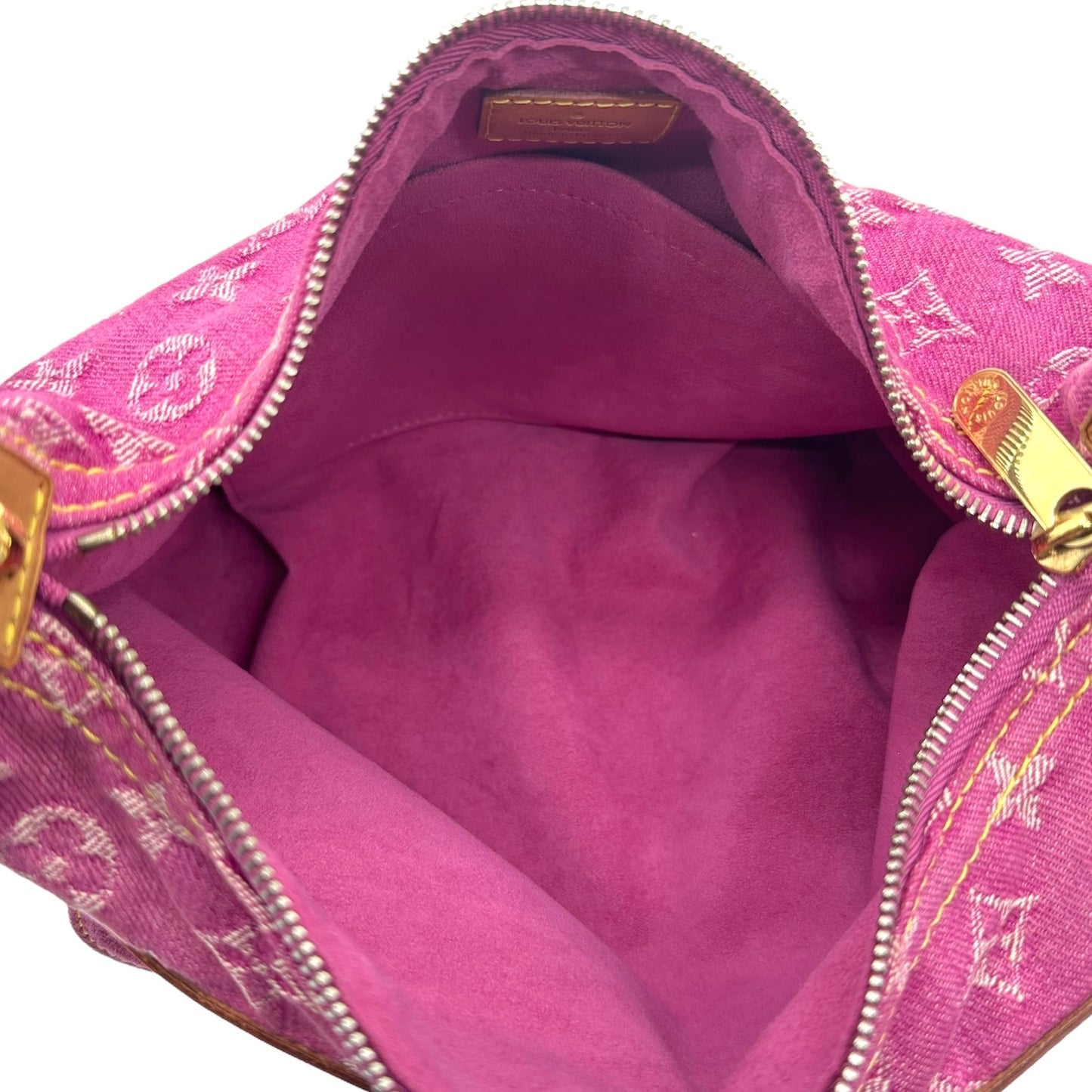 Louis Vuitton Pink Denim Monogram Baggy PM Bag