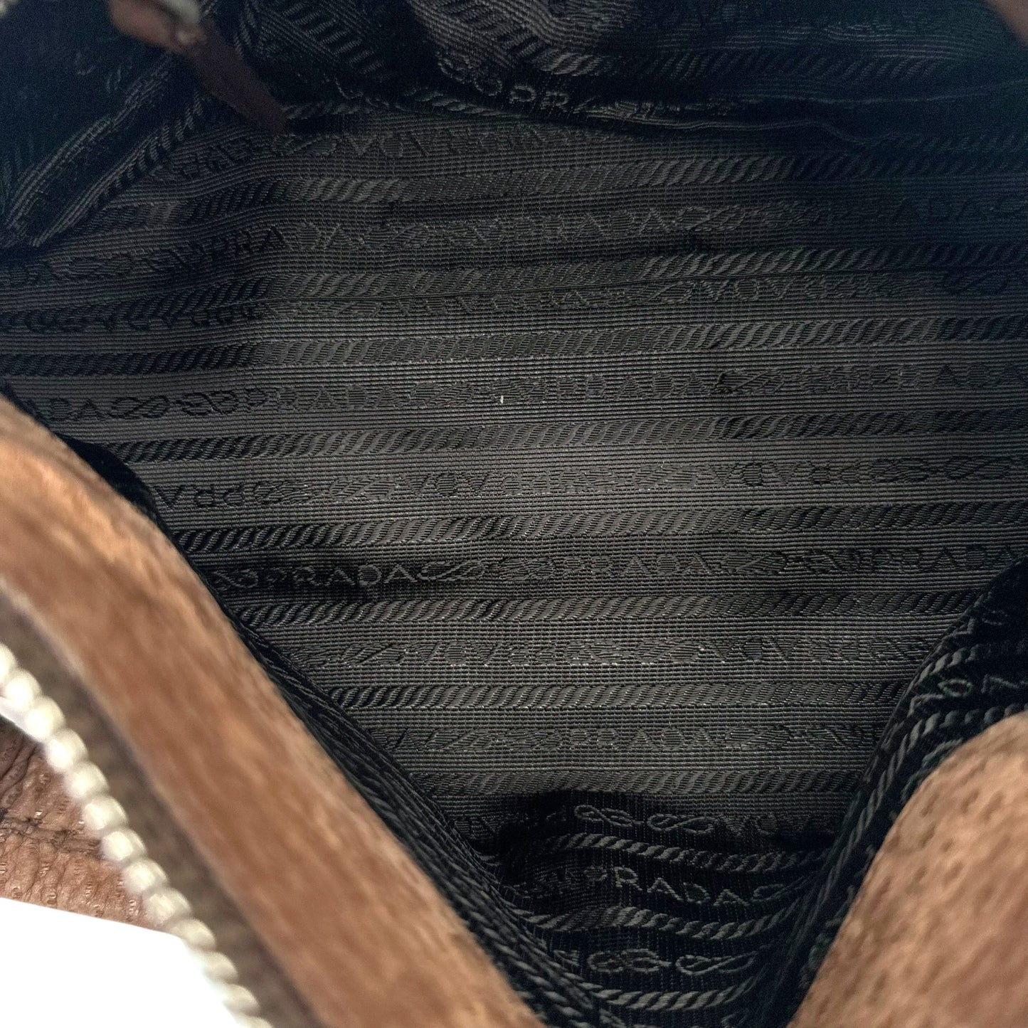 Prada Brown Suede Shoulder Bag