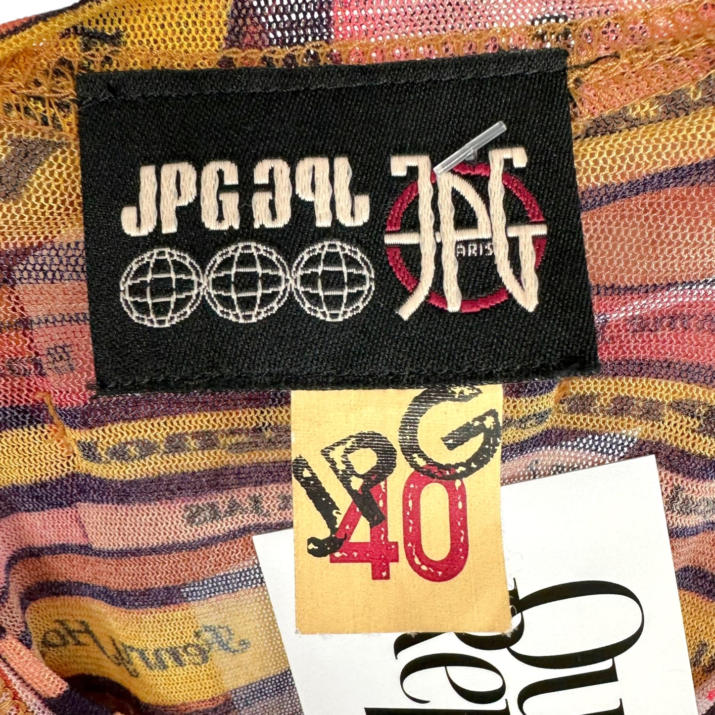 Jean Paul Gaultier Pink & Yellow Book Print Mesh T-Shirt