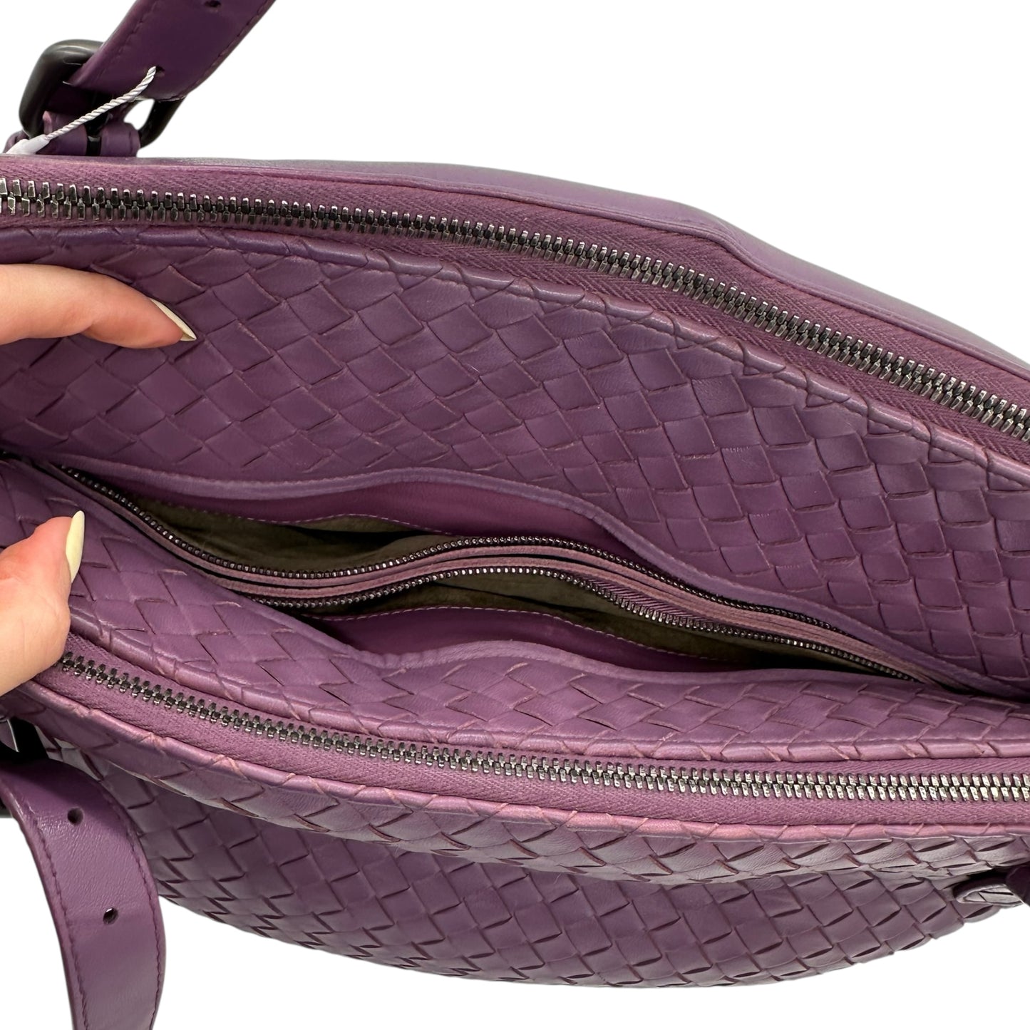Bottega Veneta Purple Intrecciato Tote Bag