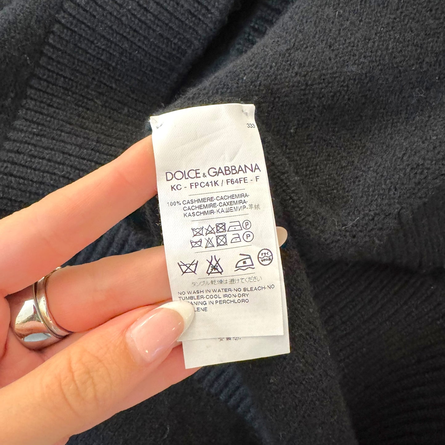 Dolce & Gabbana Black Cashmere Cardigan w/ Mismatched Buttons - Outfit Repeater