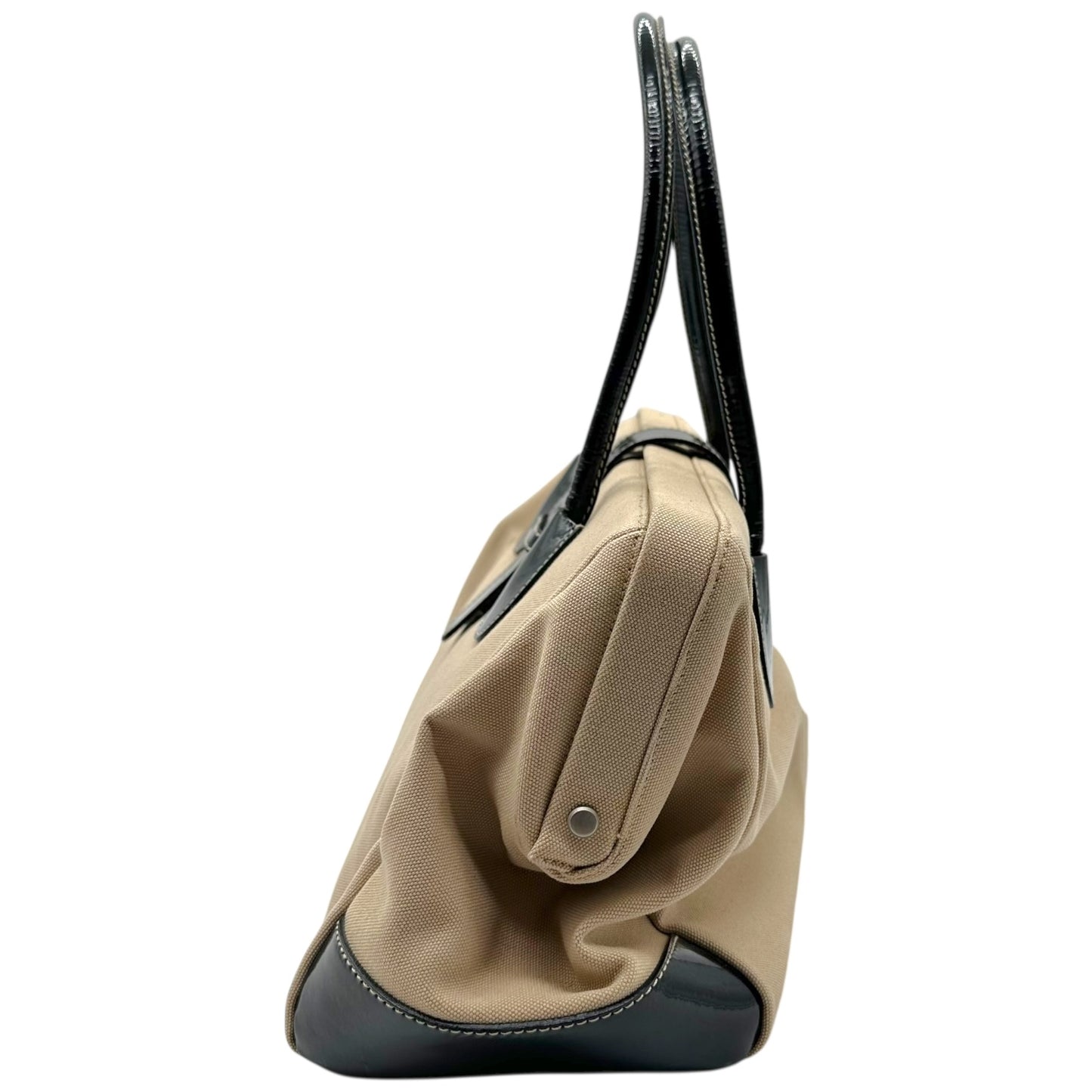 Prada Ivory & Patent Leather Doctors Bag