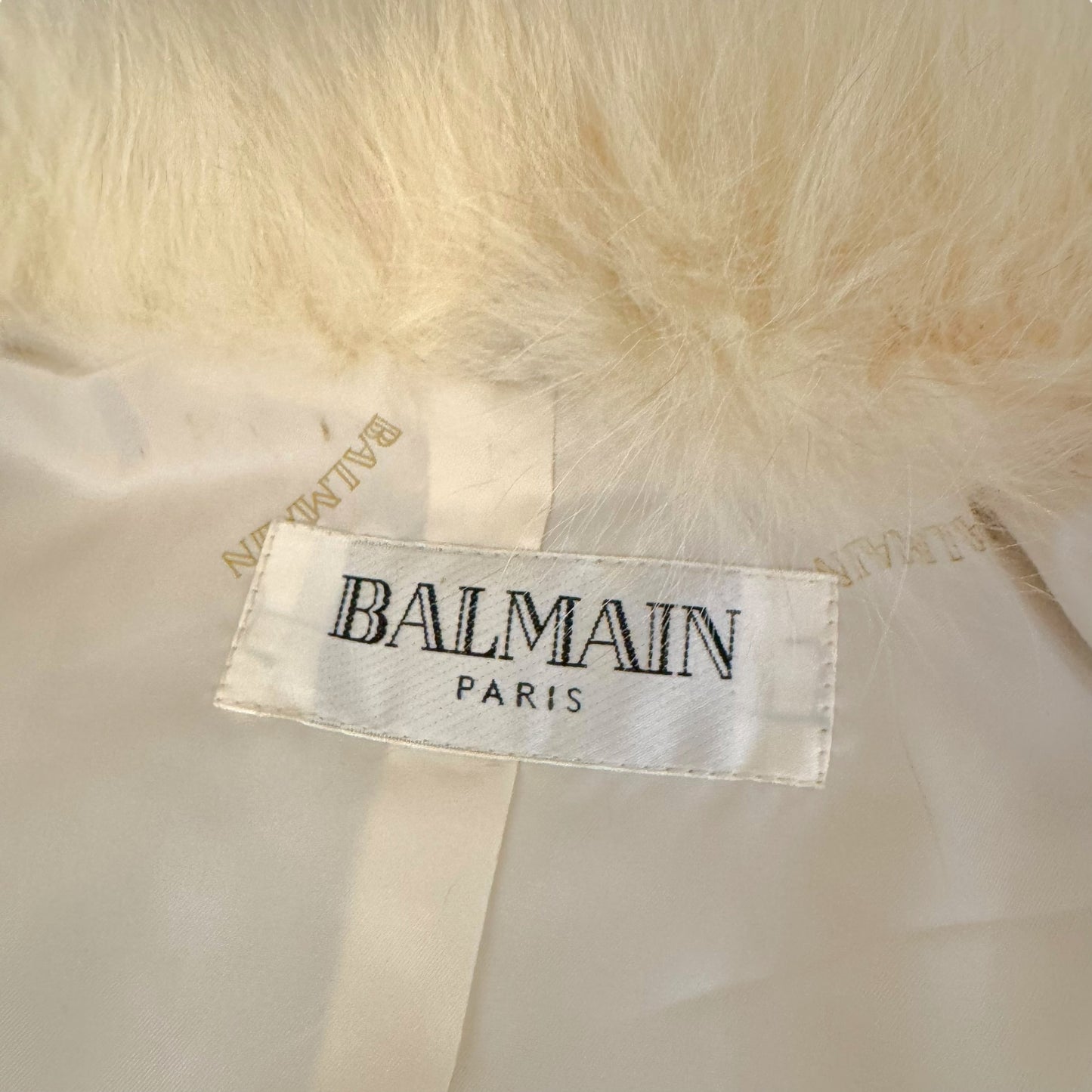 Balmain Ivory Leather & Fur Tie Front Jacket *AS IS* - Outfit Repeater