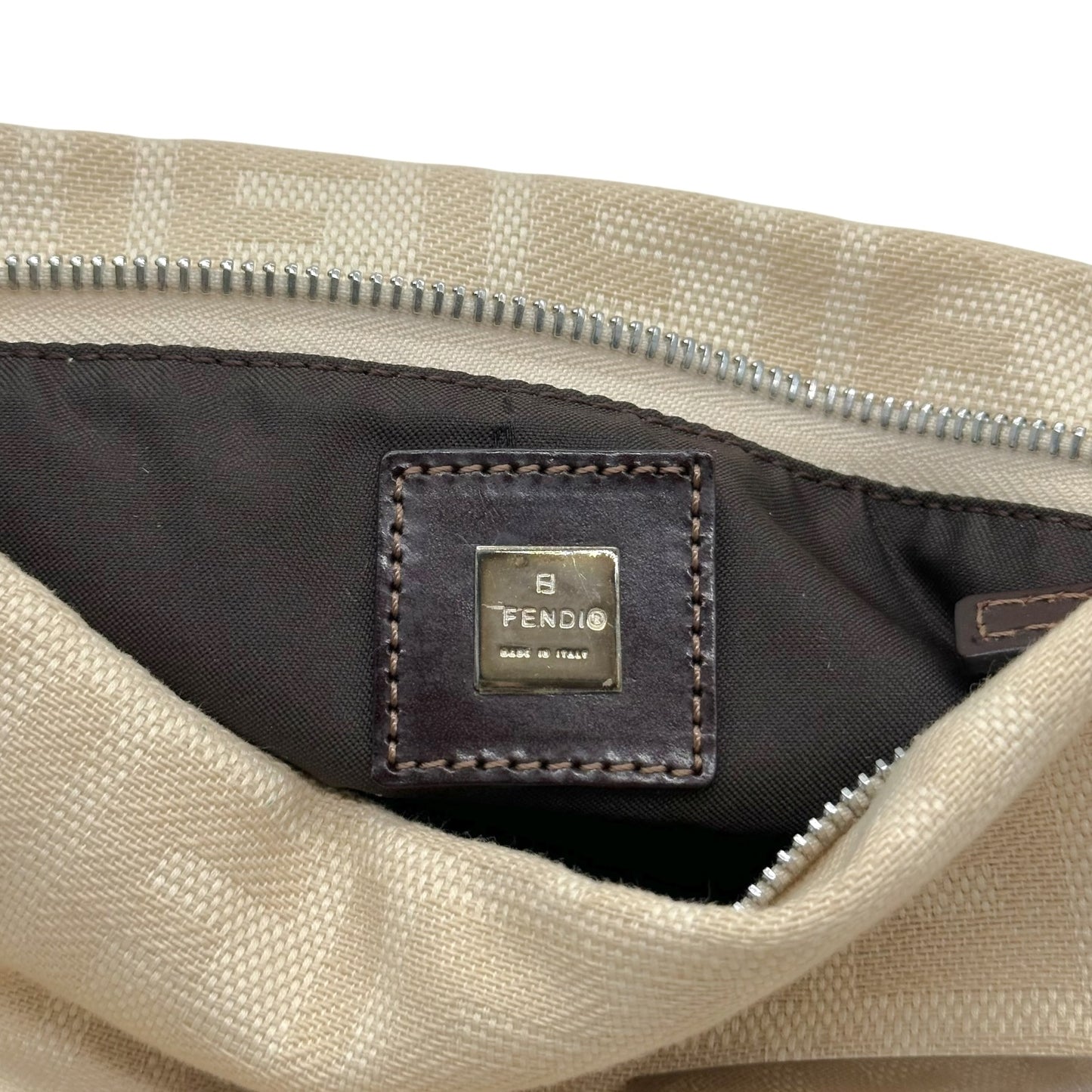 Fendi Ivory Zucca Monogram Pochette Bag