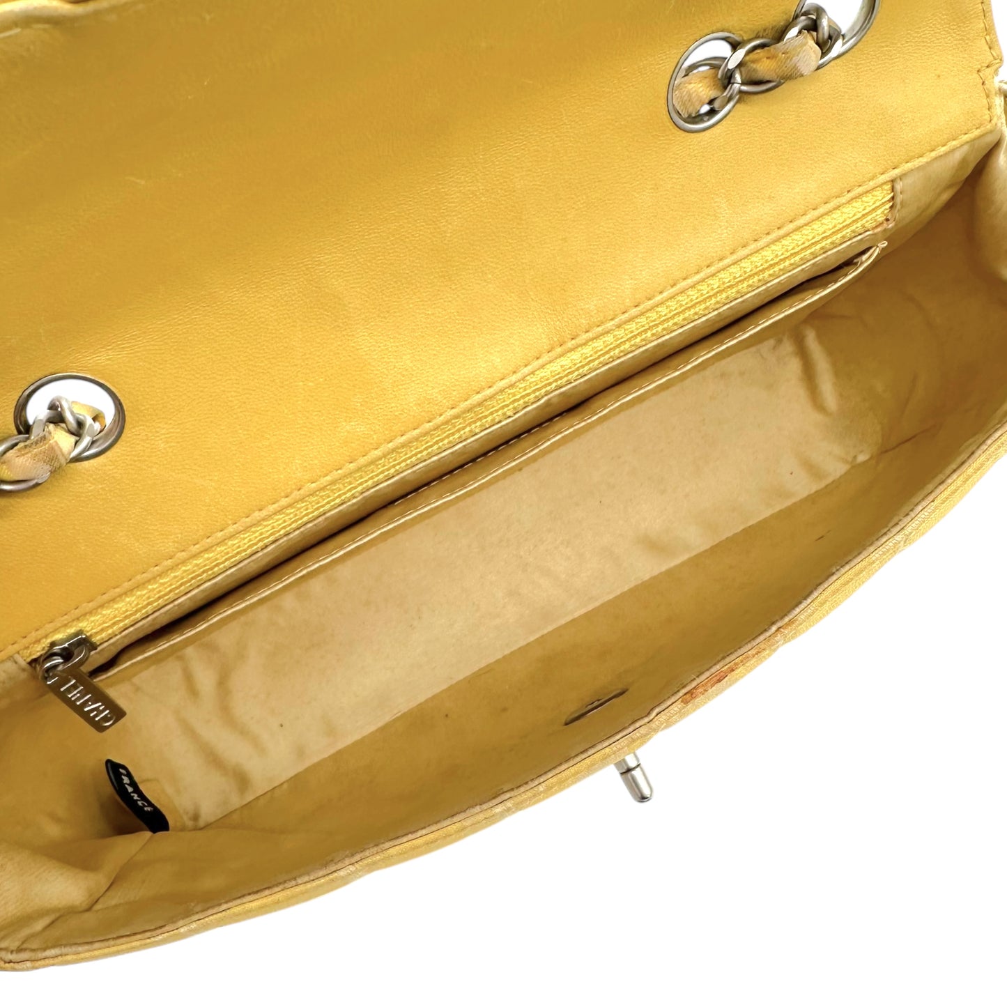 Chanel Yellow Nylon Travel Line Medium Flap Bag