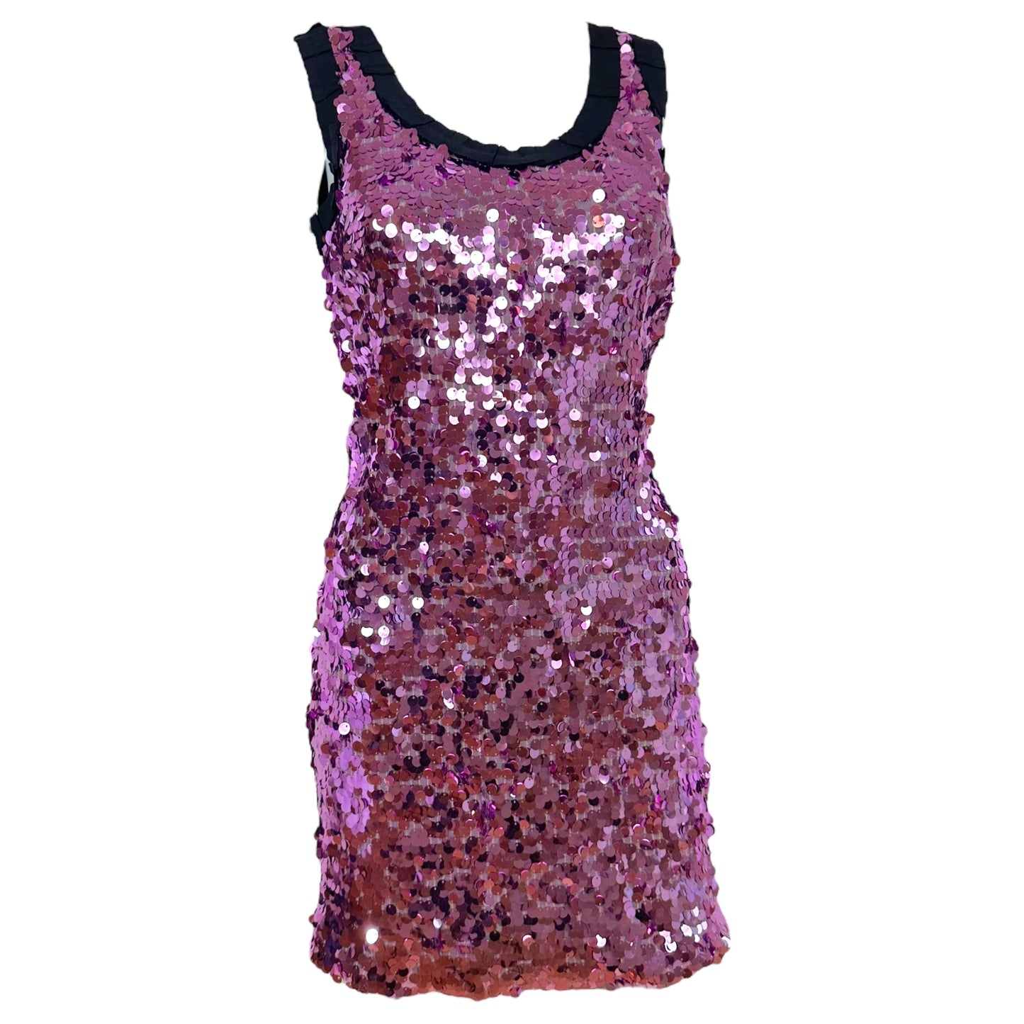 D&G Dolce & Gabbana Purple Sequin Mini Tank Dress