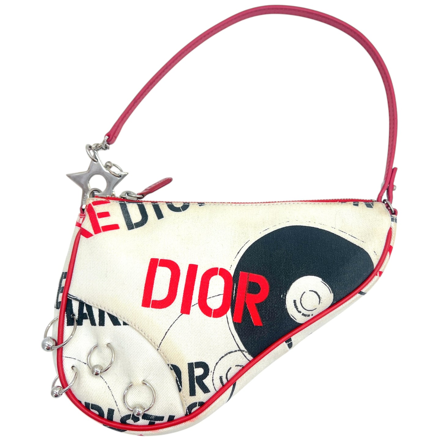 Christian Dior Hardcore Records Pierced Mini Saddle Bag