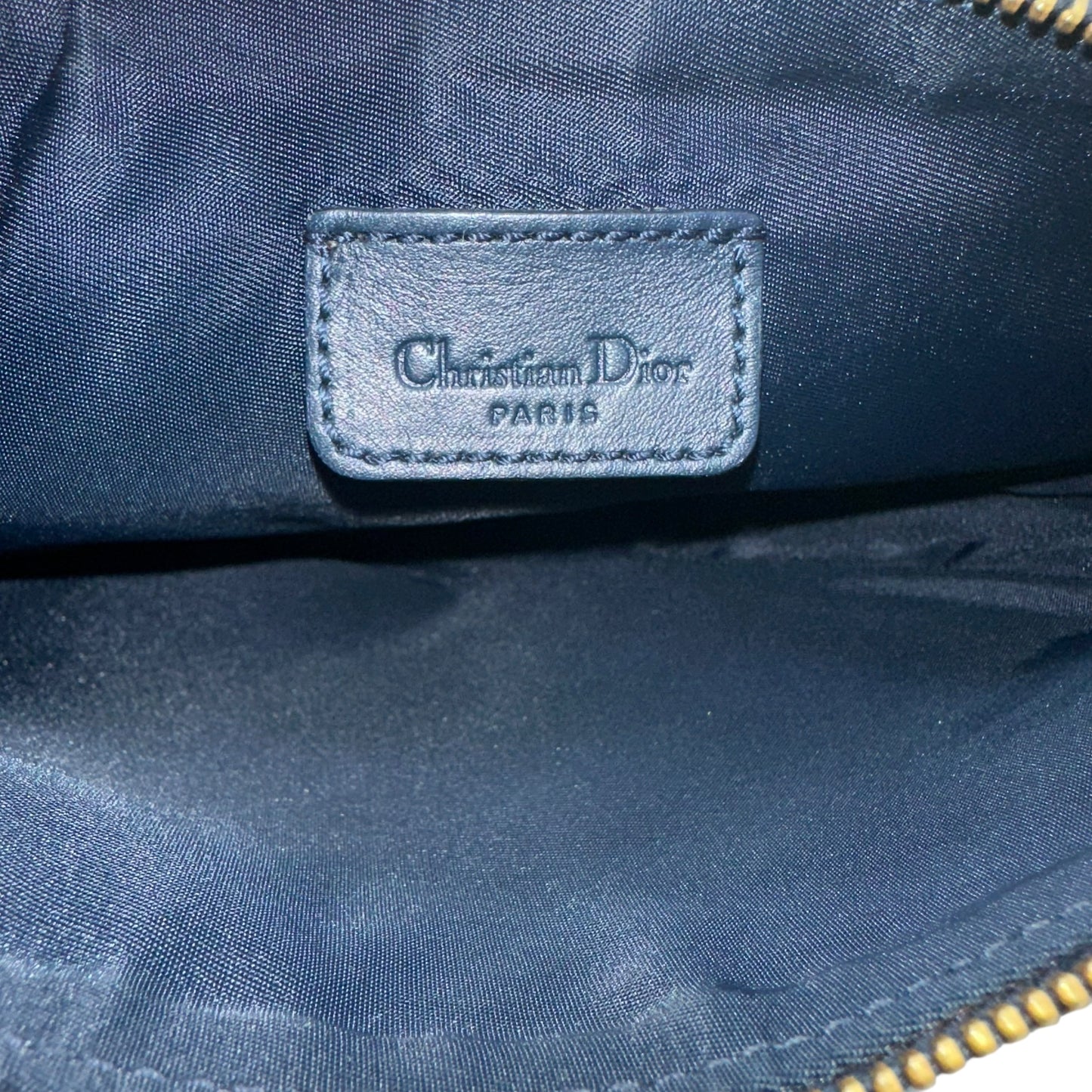 Christian Dior Navy Monogram Trotter Small Saddle Bag