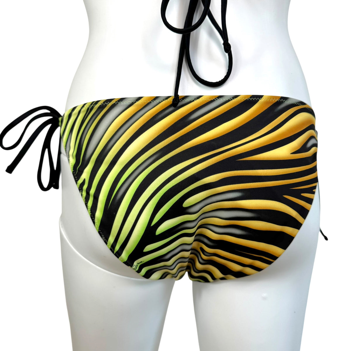 Roberto Cavalli Zebra Print Bikini Set Yellow Green