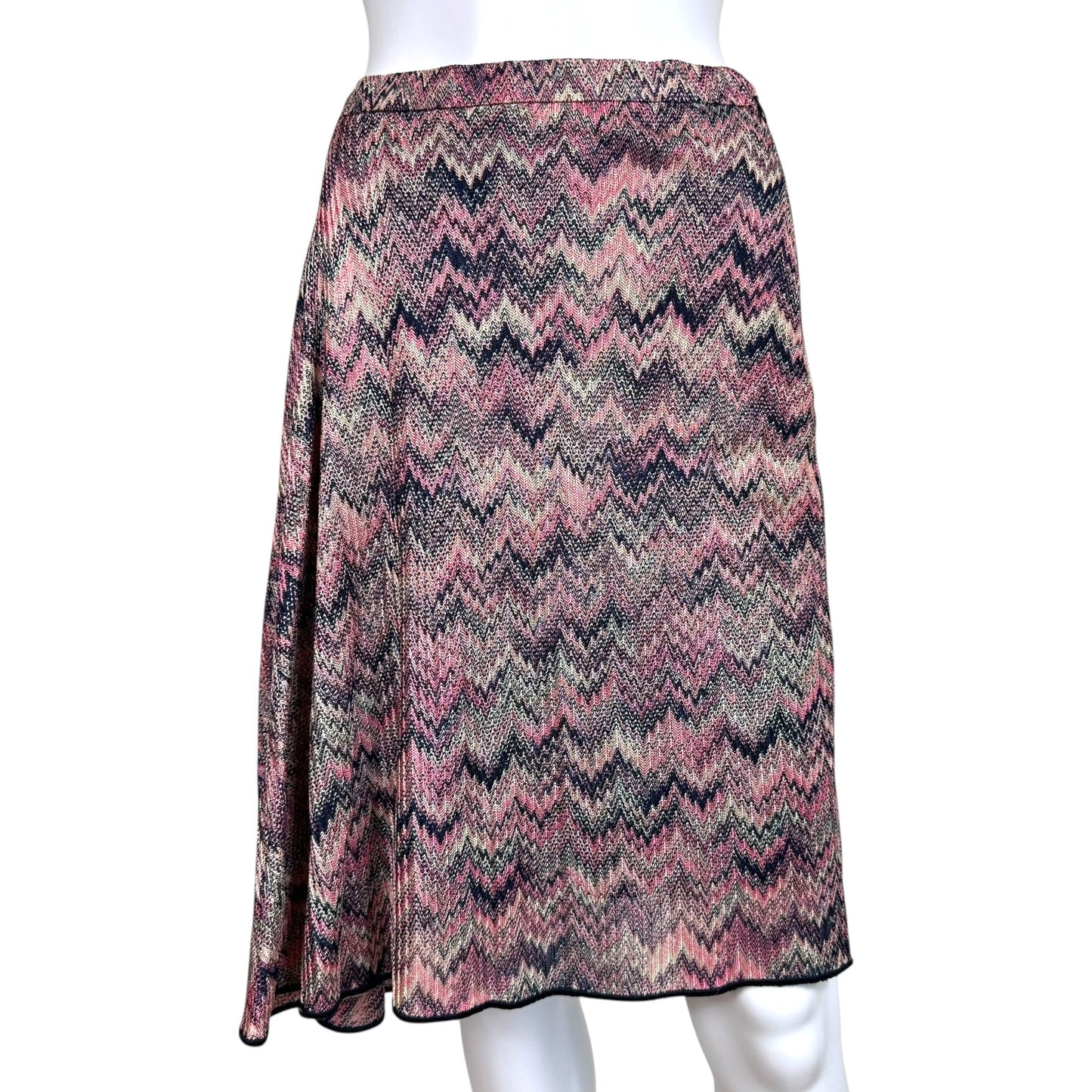 Missoni Pink Chevron Asymmertical Midi Skirt NEW