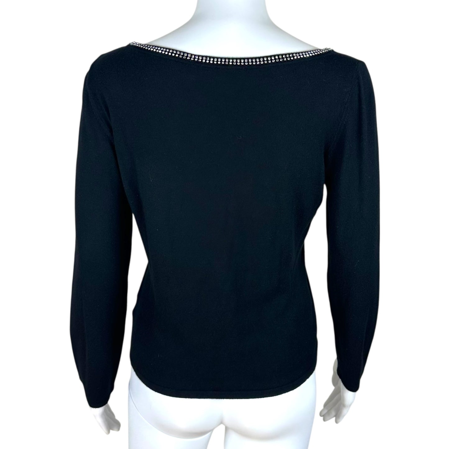 MCM Black Rhinestone Embellished Sweater