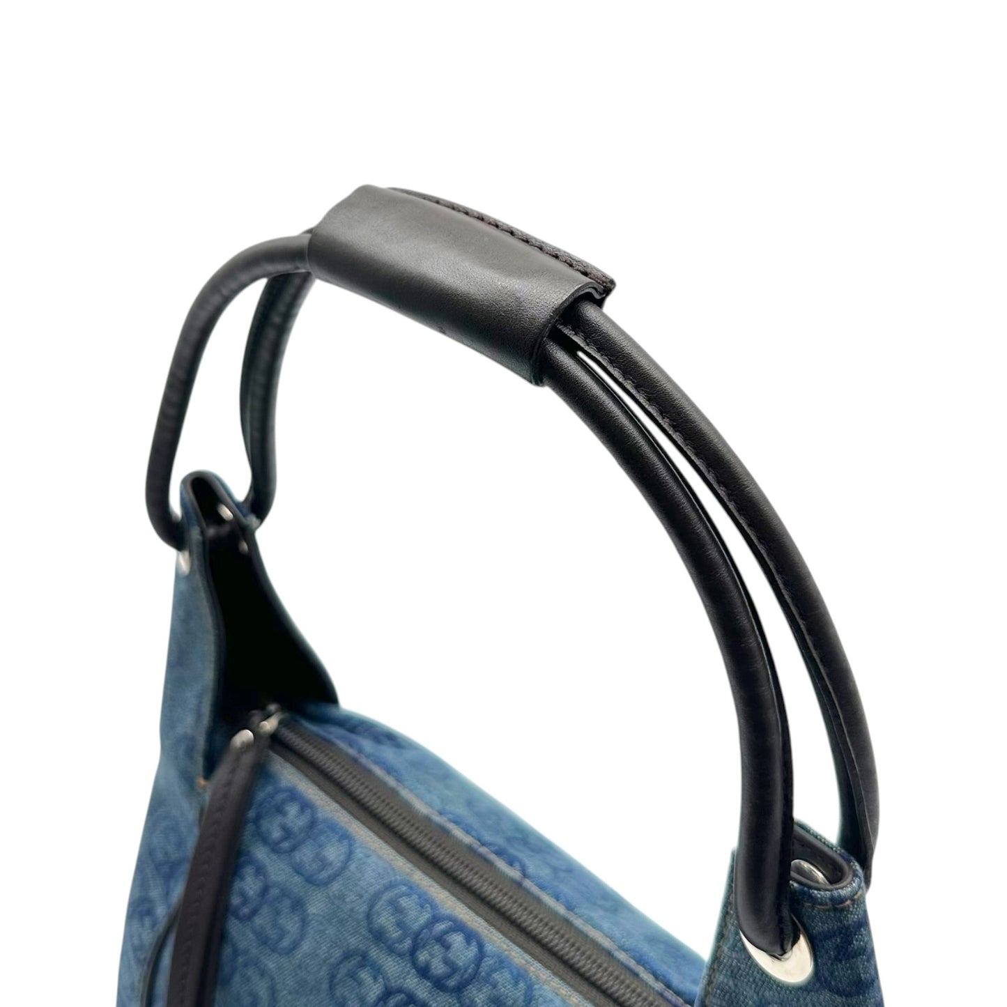 Gucci Denim Monogram Mini Hobo Shoulder Bag