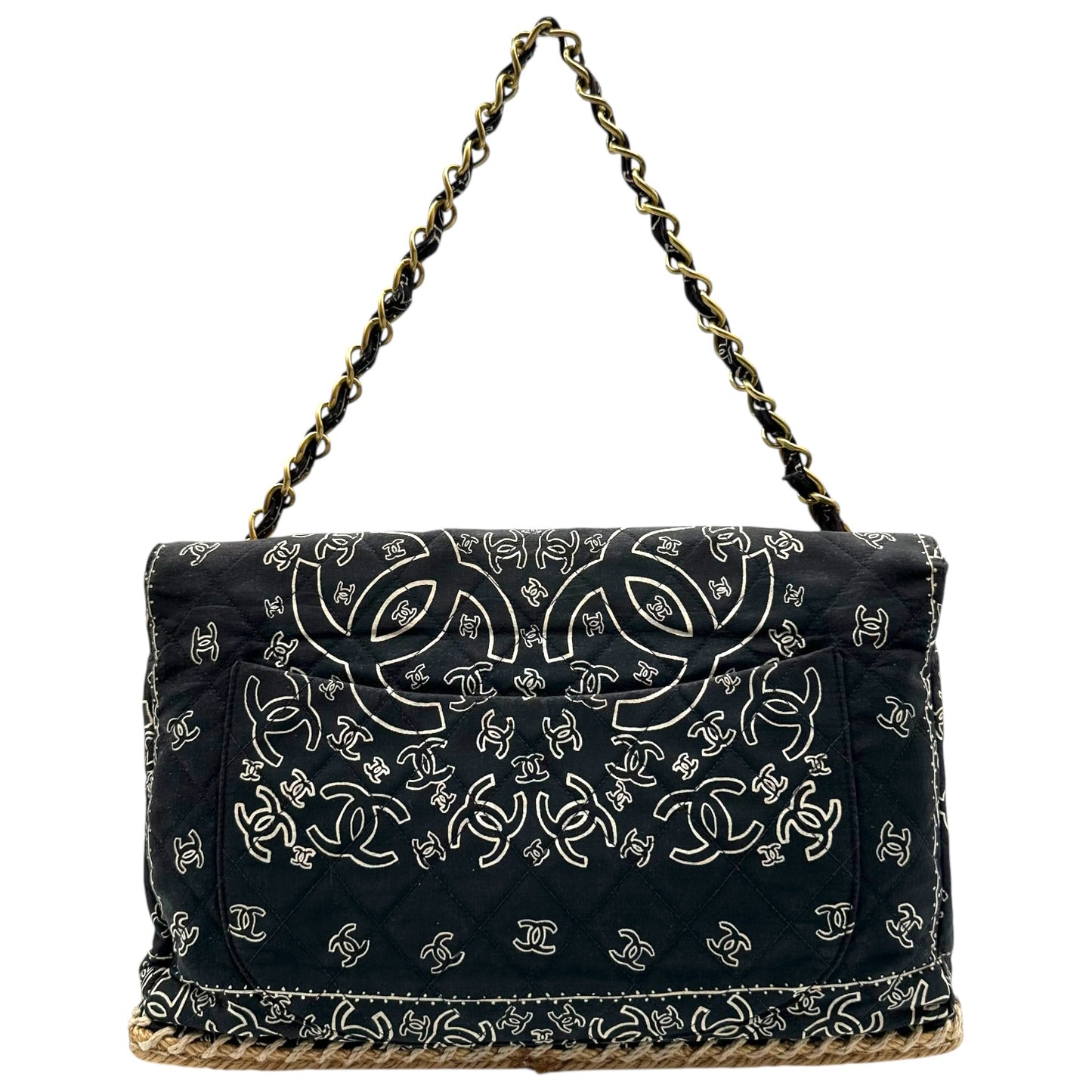 Chanel Bandana Print & Espadrille Jumbo Flap Bag RARE