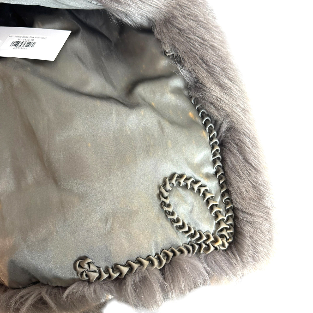 MG Gray Fox Fur Coat with Voluminous Collar