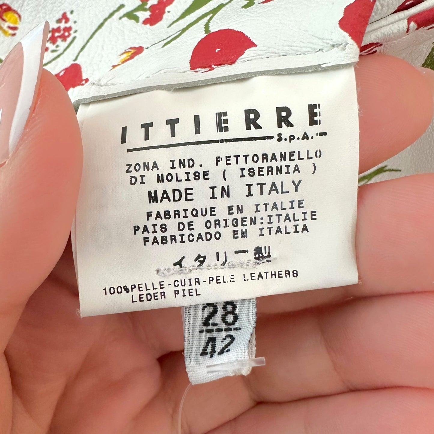 D&G Dolce & Gabbana White & Red Floral Print Leather Mini Skirt
