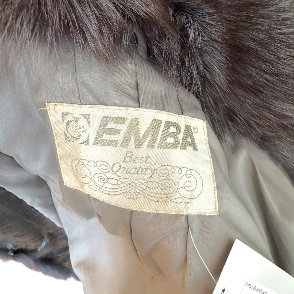 Emba Blue Gray Dyed Fox Fur Coat