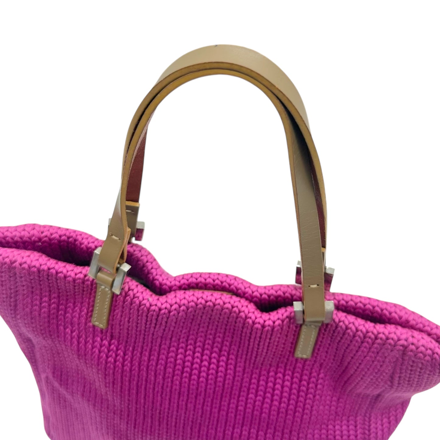 Fendi Hot Pink Knit Mini Tote Bag