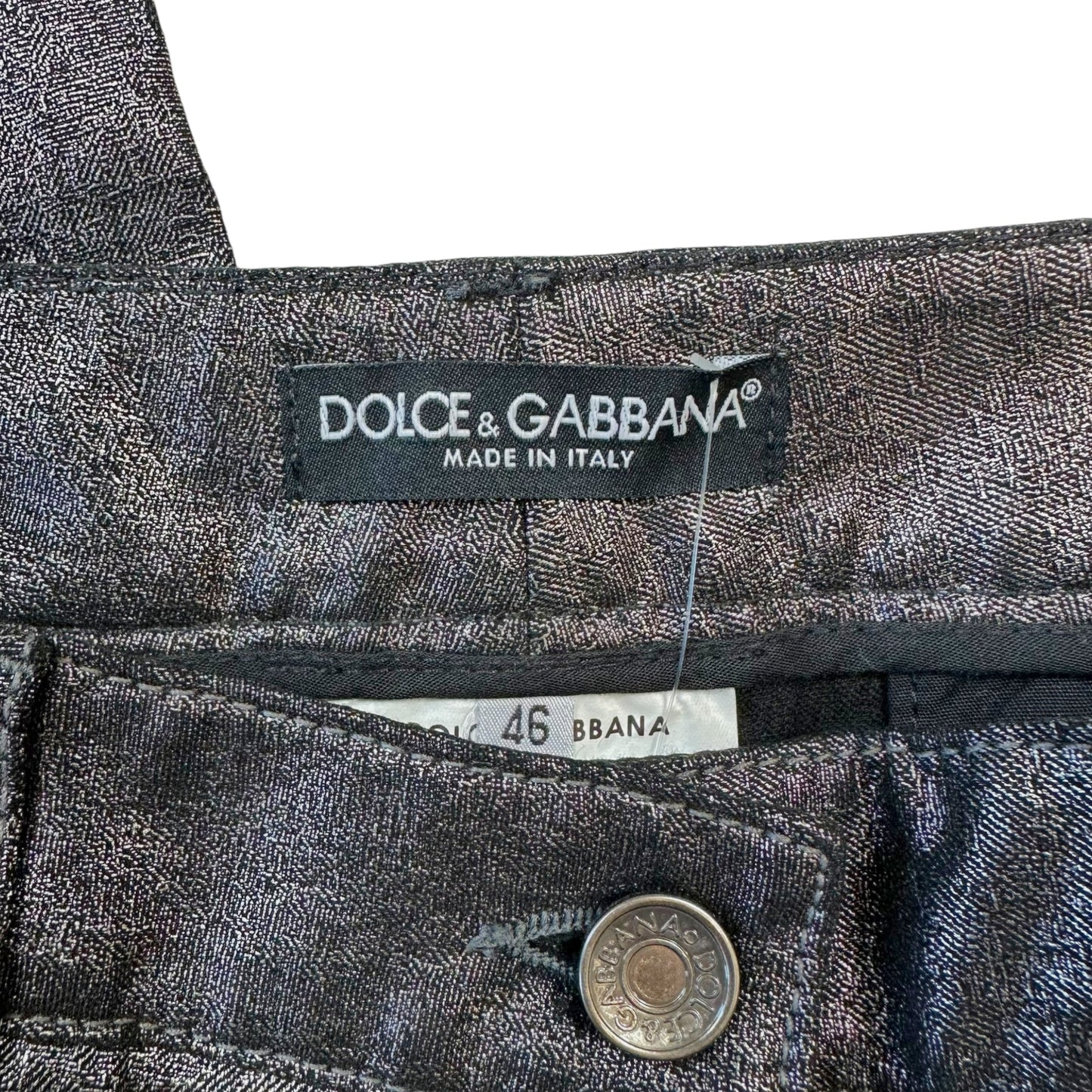 Dolce & Gabbana Silver Metallic Bootcut Pants