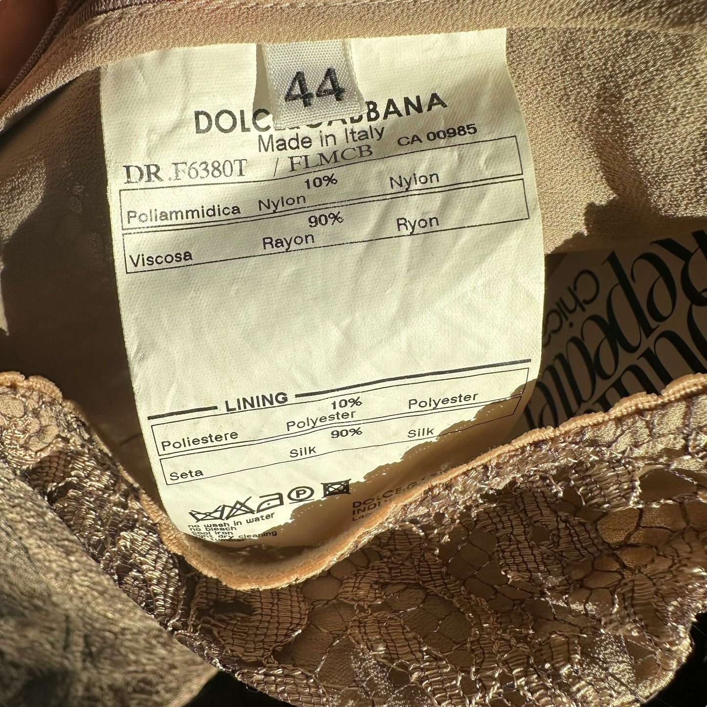 Dolce & Gabbana Tan Lace Corset Midi Dress - Outfit Repeater