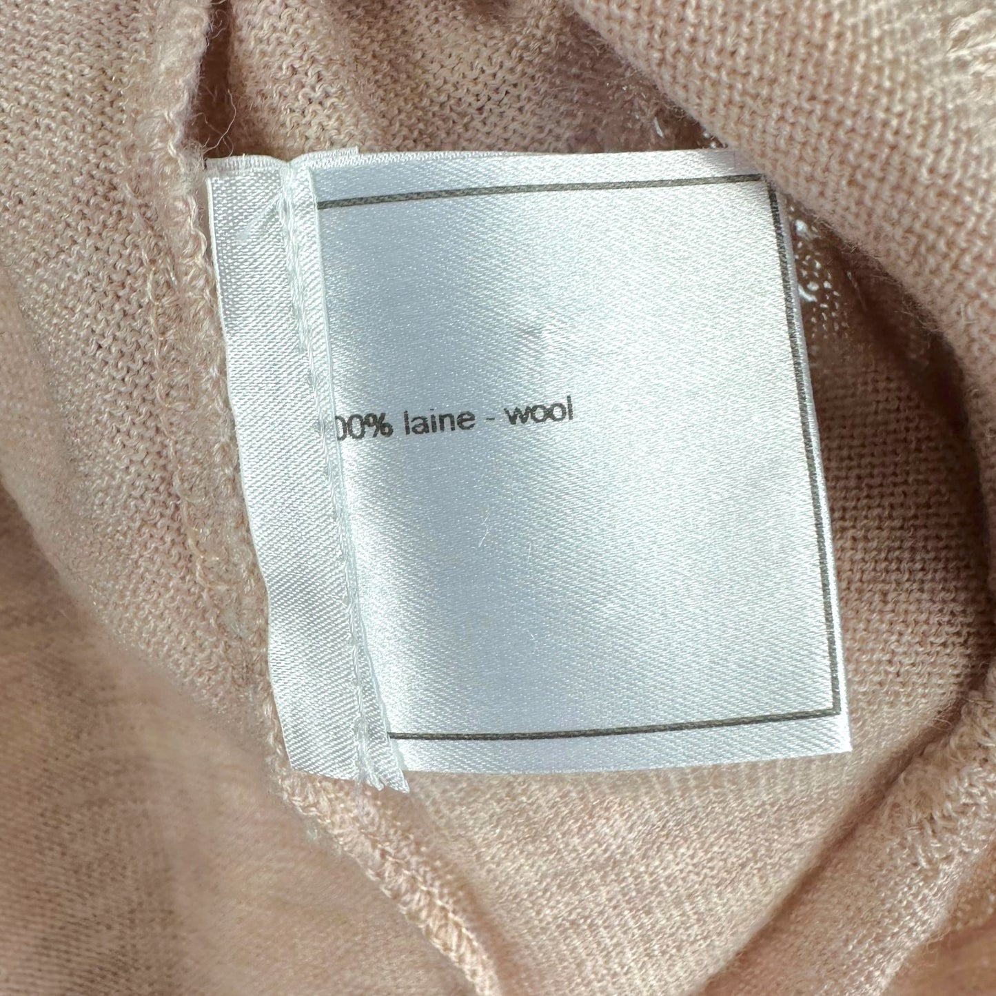 Chanel Beige Wool Knit Logo T-Shirt