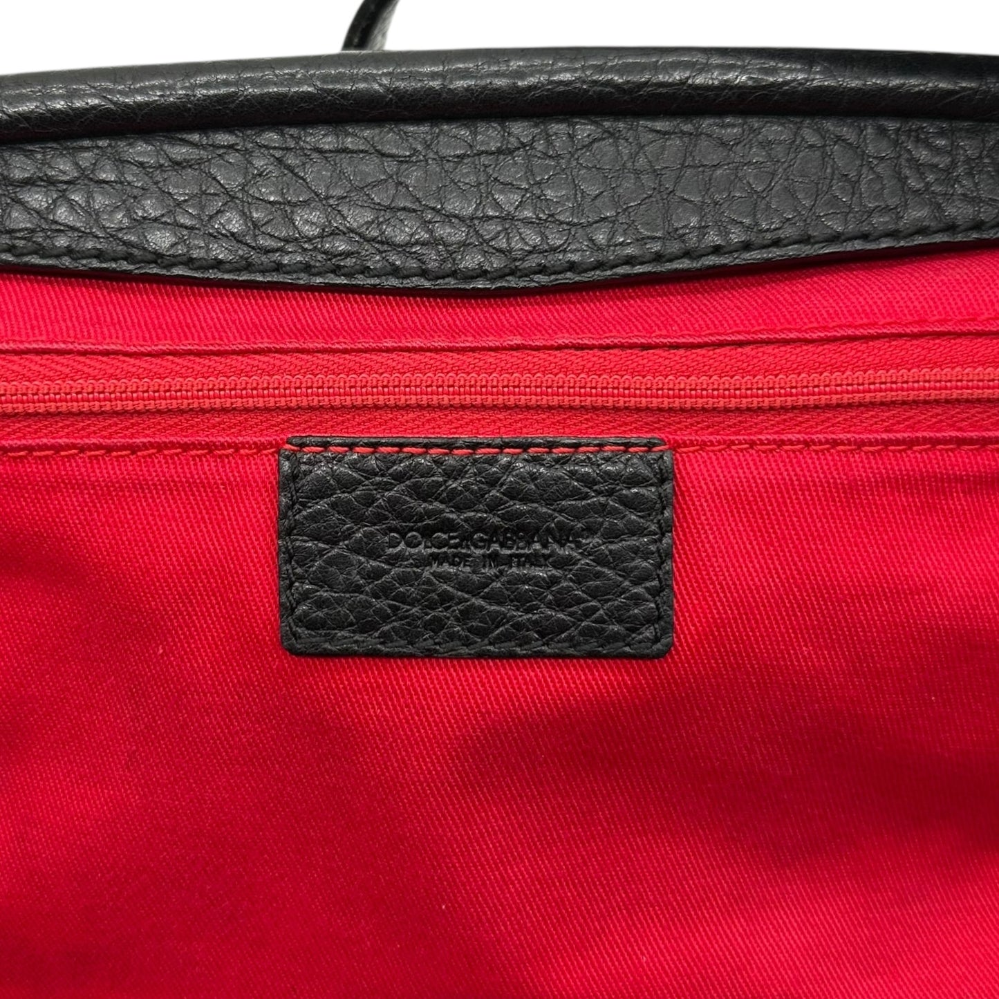 Dolce & Gabbana Black Embroidered Logo Emblem Shoulder Bag