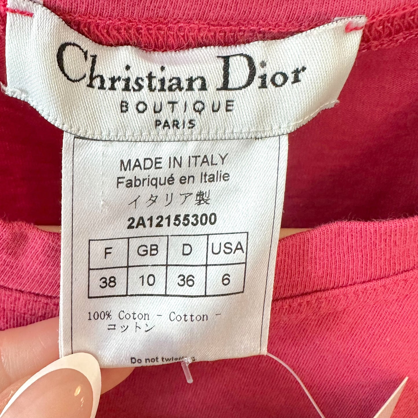 Christian Dior F/W 2002 Hot Pink & Yellow J'Adore Dior Tank Top