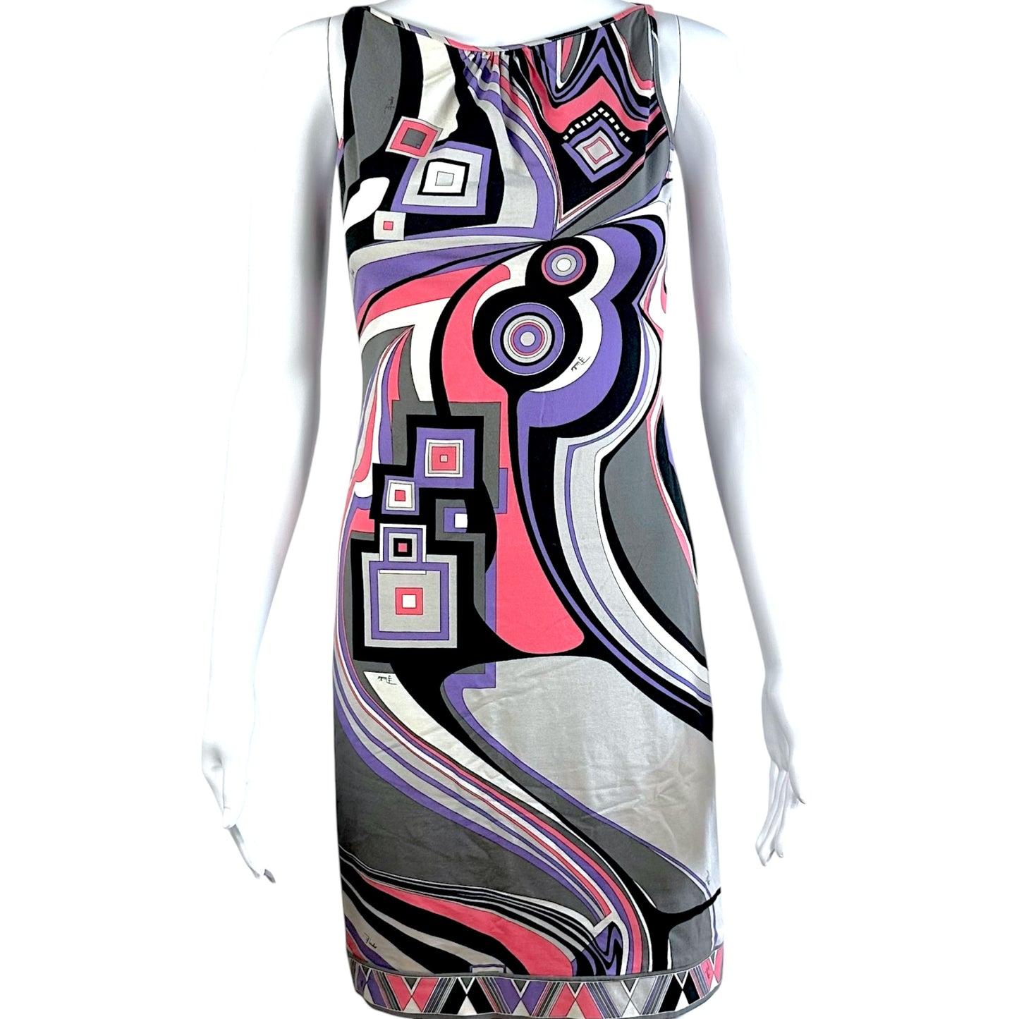 Emilio Pucci Pink & Purple Printed Mini Dress