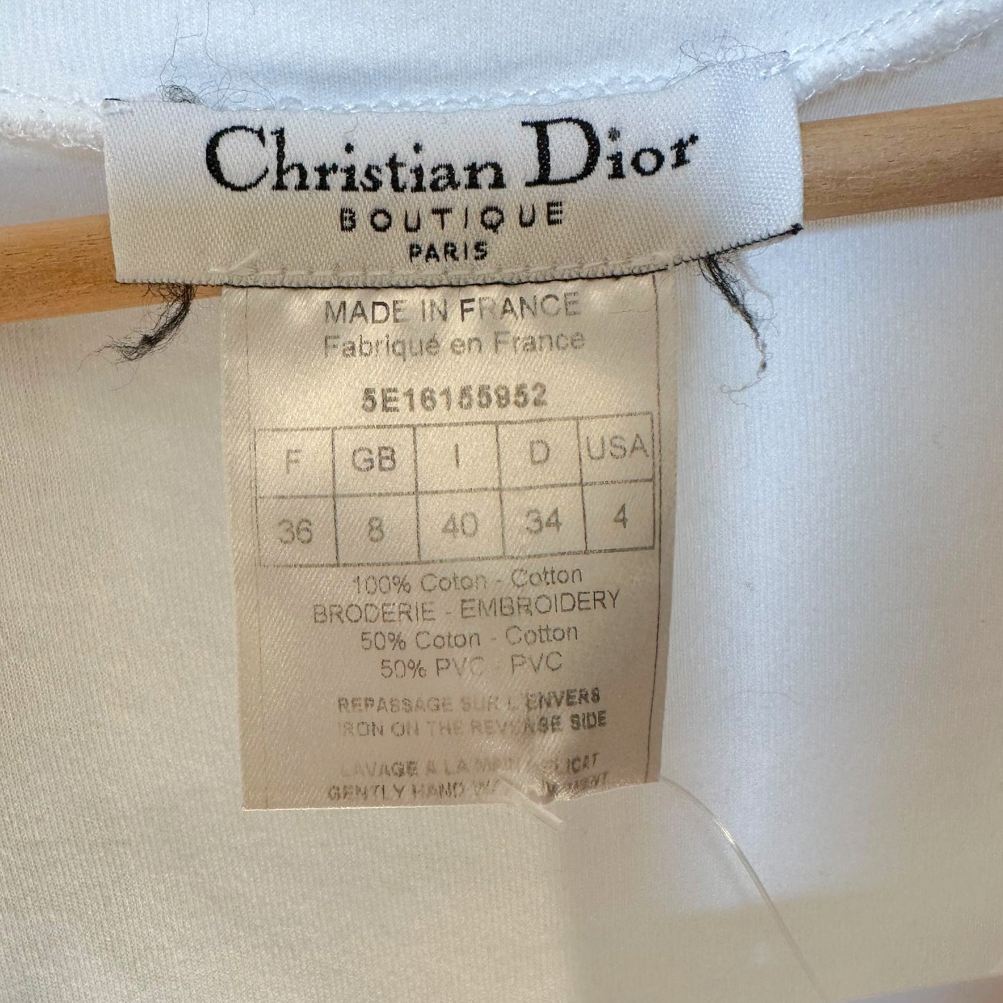 Christian Dior S/S 2005 Multicolor Embroidered V-Neck Logo T-Shirt