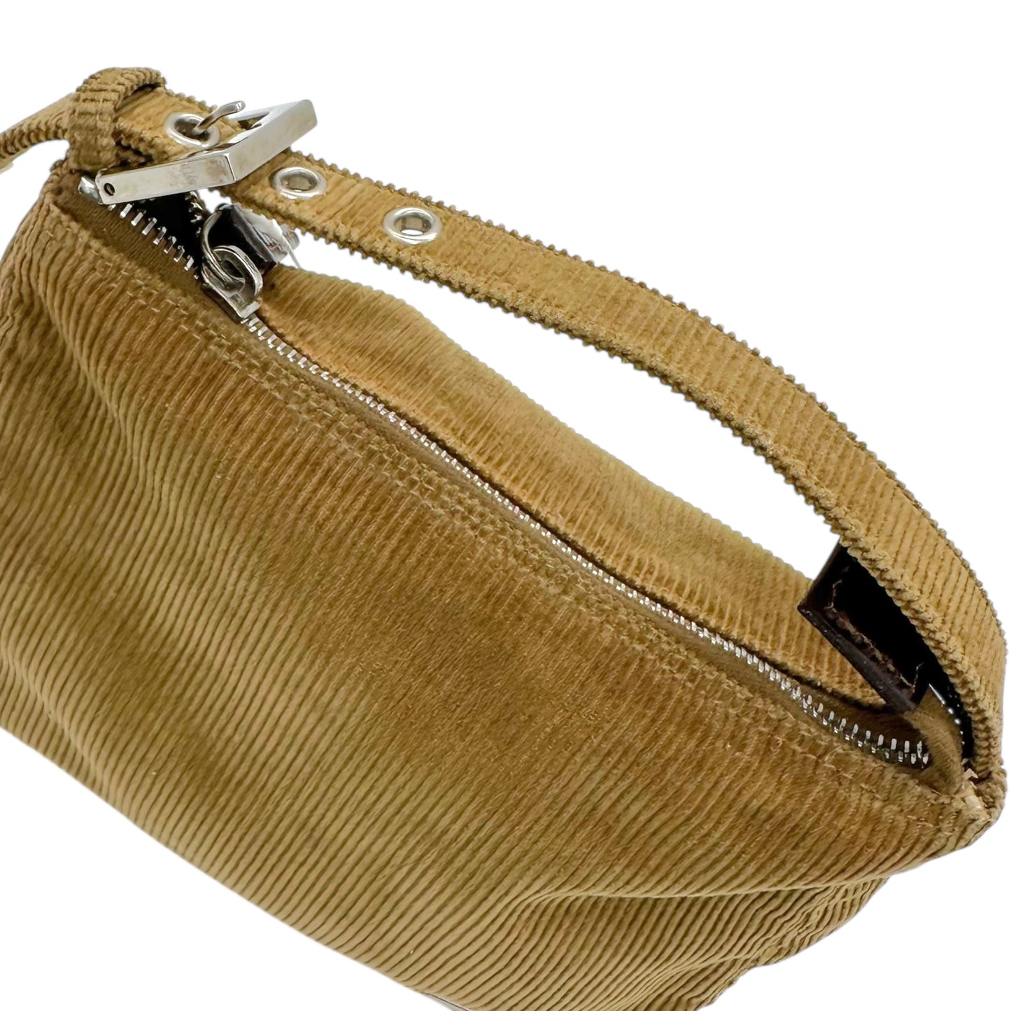 Fendi Brown Corduroy Pochette Bag