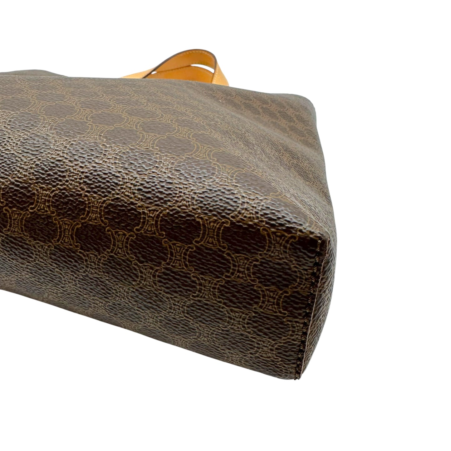 Celine Brown Triomphe Monogram Tote Handbag