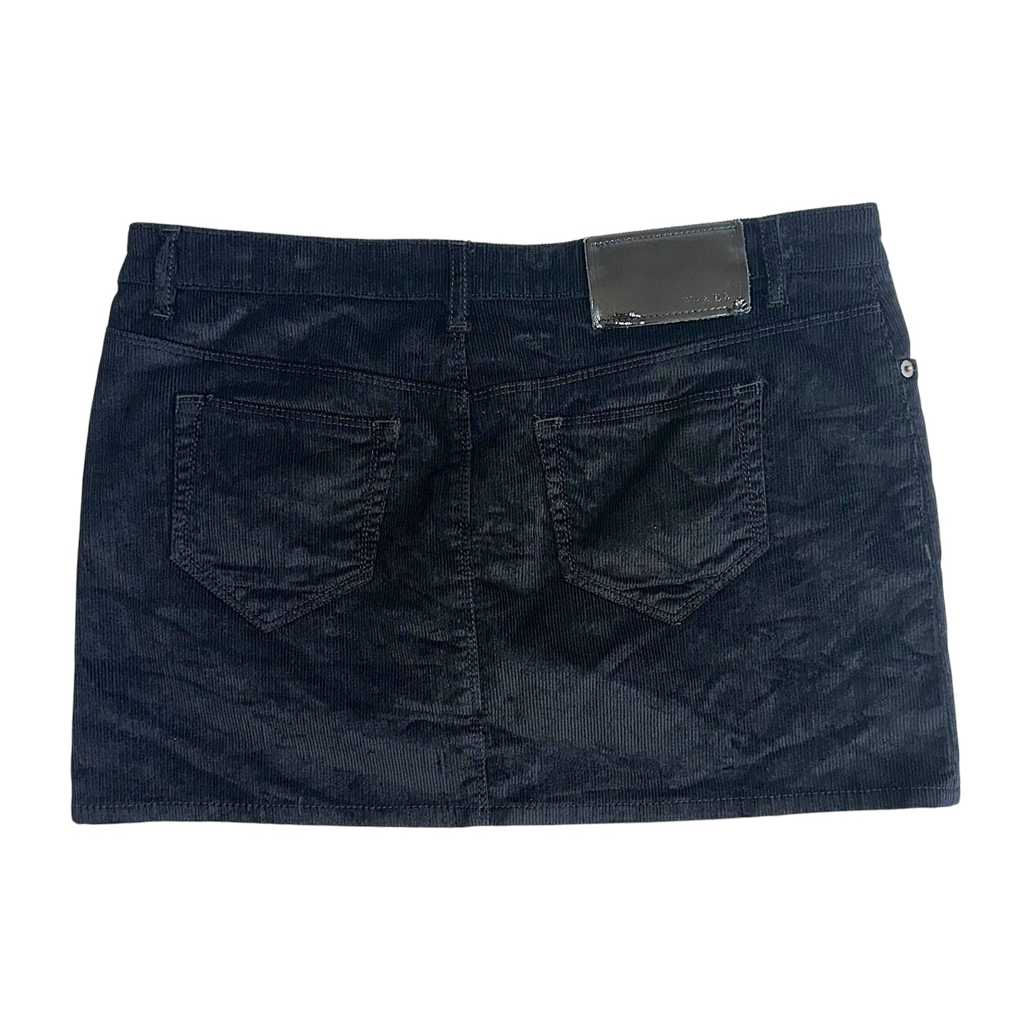 Prada Black Corduroy Mini Skirt