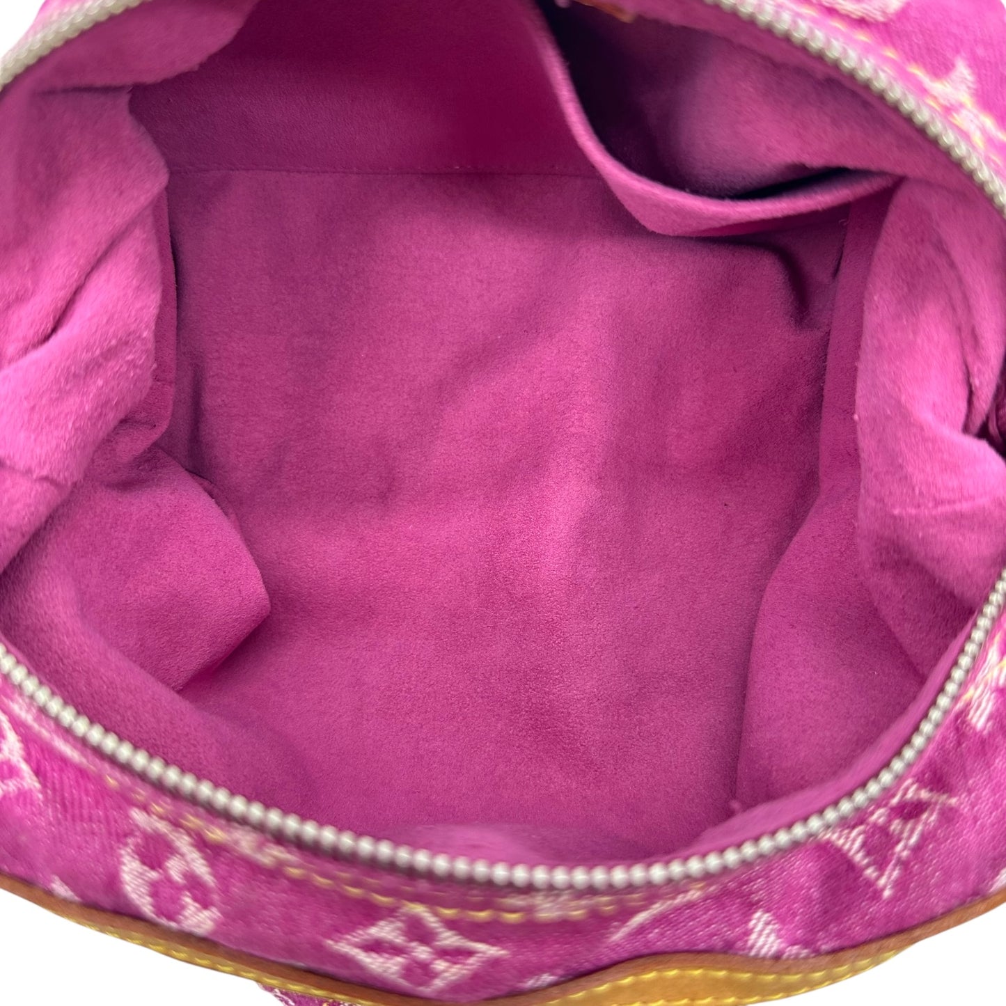 Louis Vuitton Pink Denim Monogram Baggy PM Bag