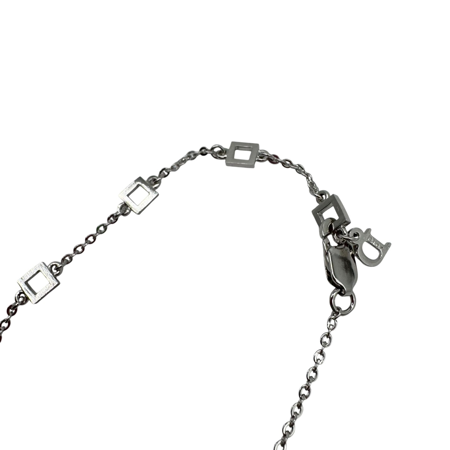 Christian Dior 'I Heart Dior' Silver Logo Charm Necklace