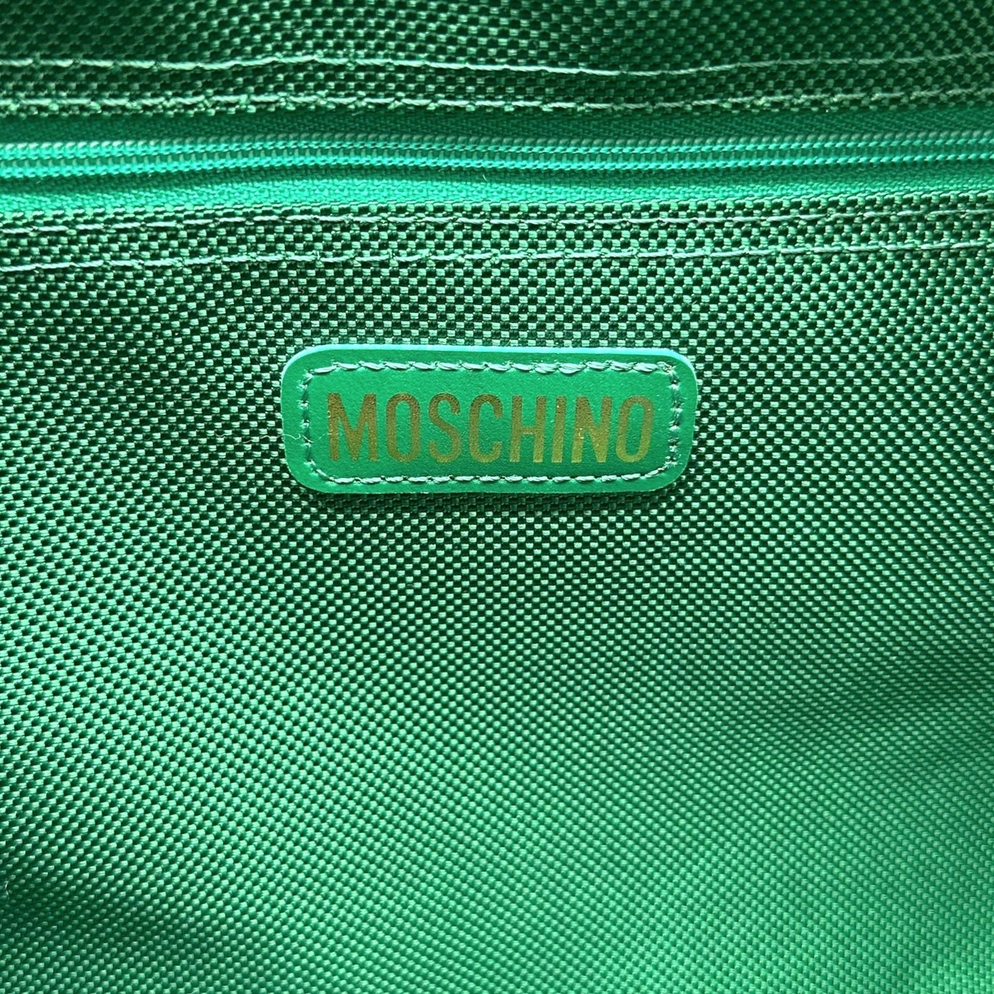 Moschino 90's Green & Red Peace Sign Large Duffle Bag
