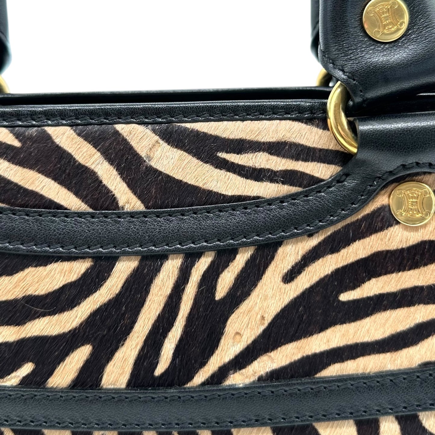 Celine by Michael Kors Tan Zebra Print Ponyhair Boogie Bag