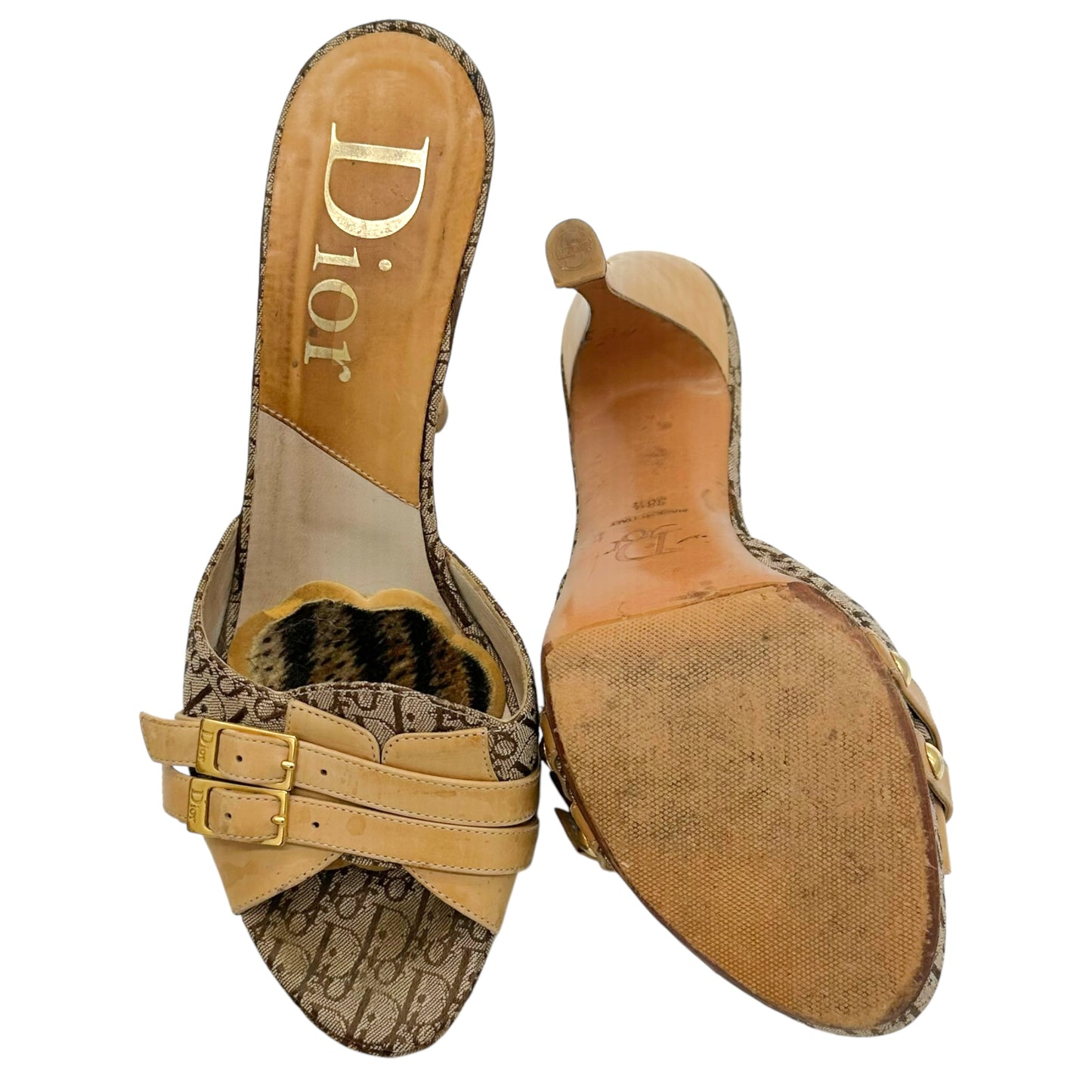 Christian Dior Tan Monogram Platform Heeled Sandals - Outfit Repeater