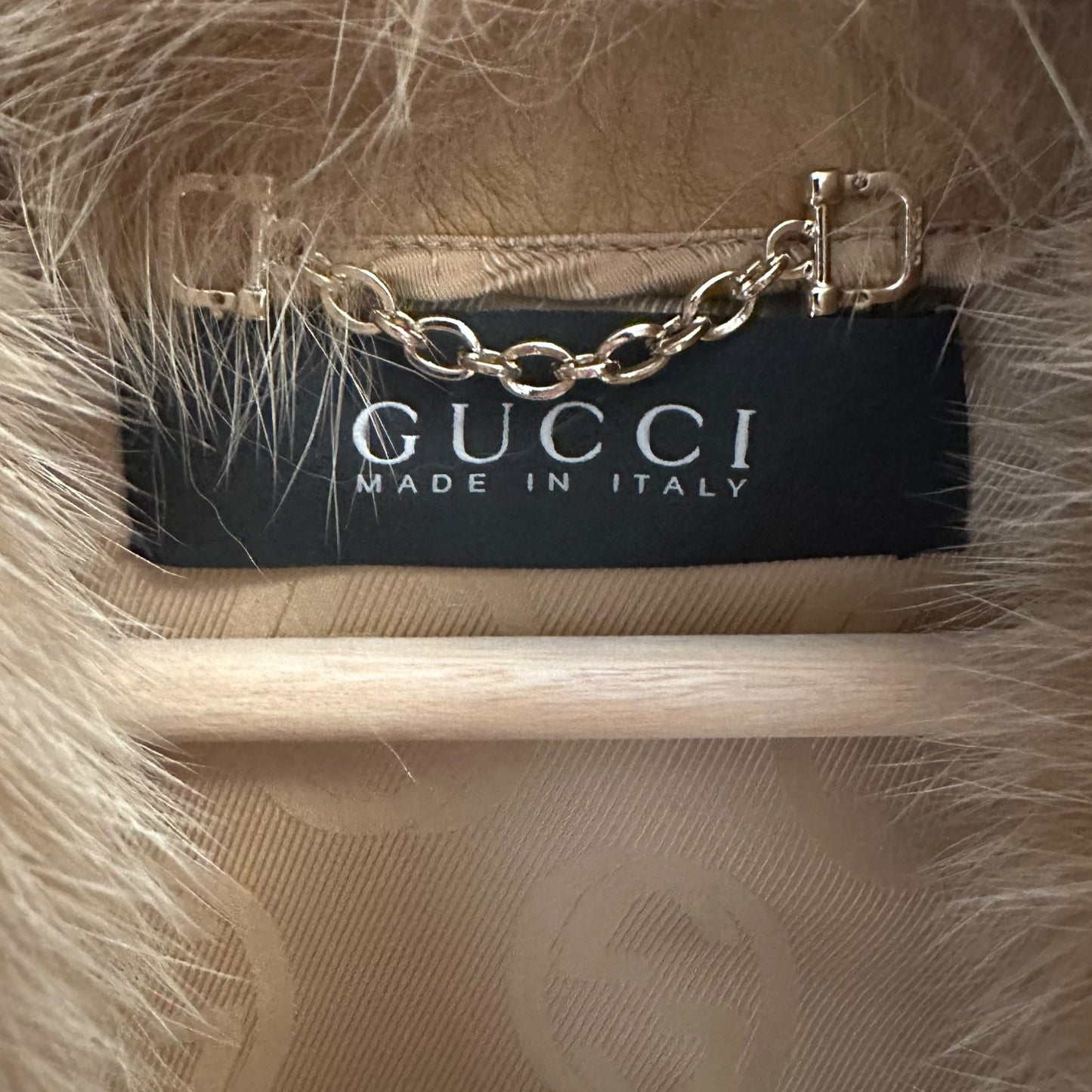 Gucci Brown Fox Fur & Leather Horsebit Jacket