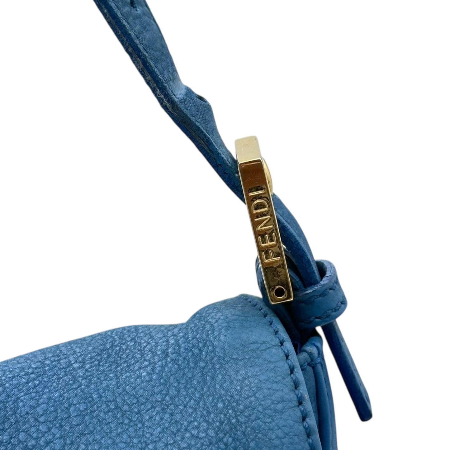 Fendi Blue Leather Large Mama Baguette Bag