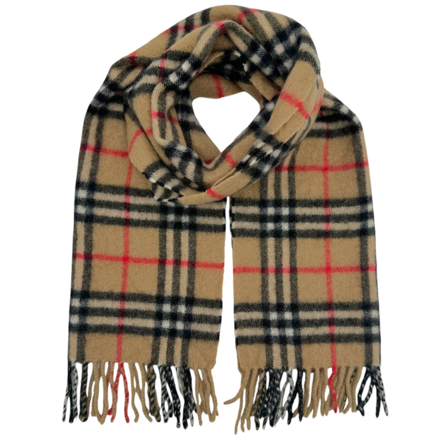 Burberry Tan Plaid Cashmere Scarf - Outfit Repeater